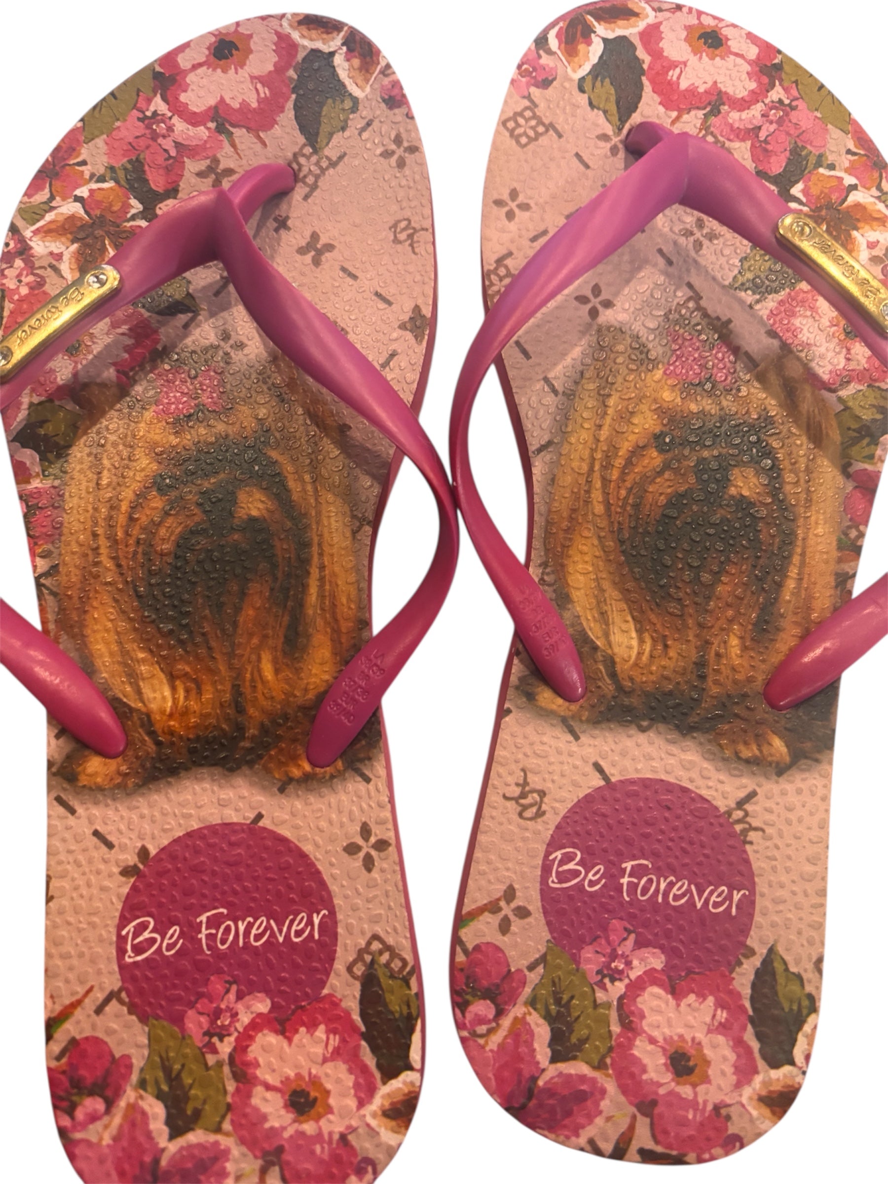 Be Forever Floral Dog Flip-Flops – Women’s 6.5–7