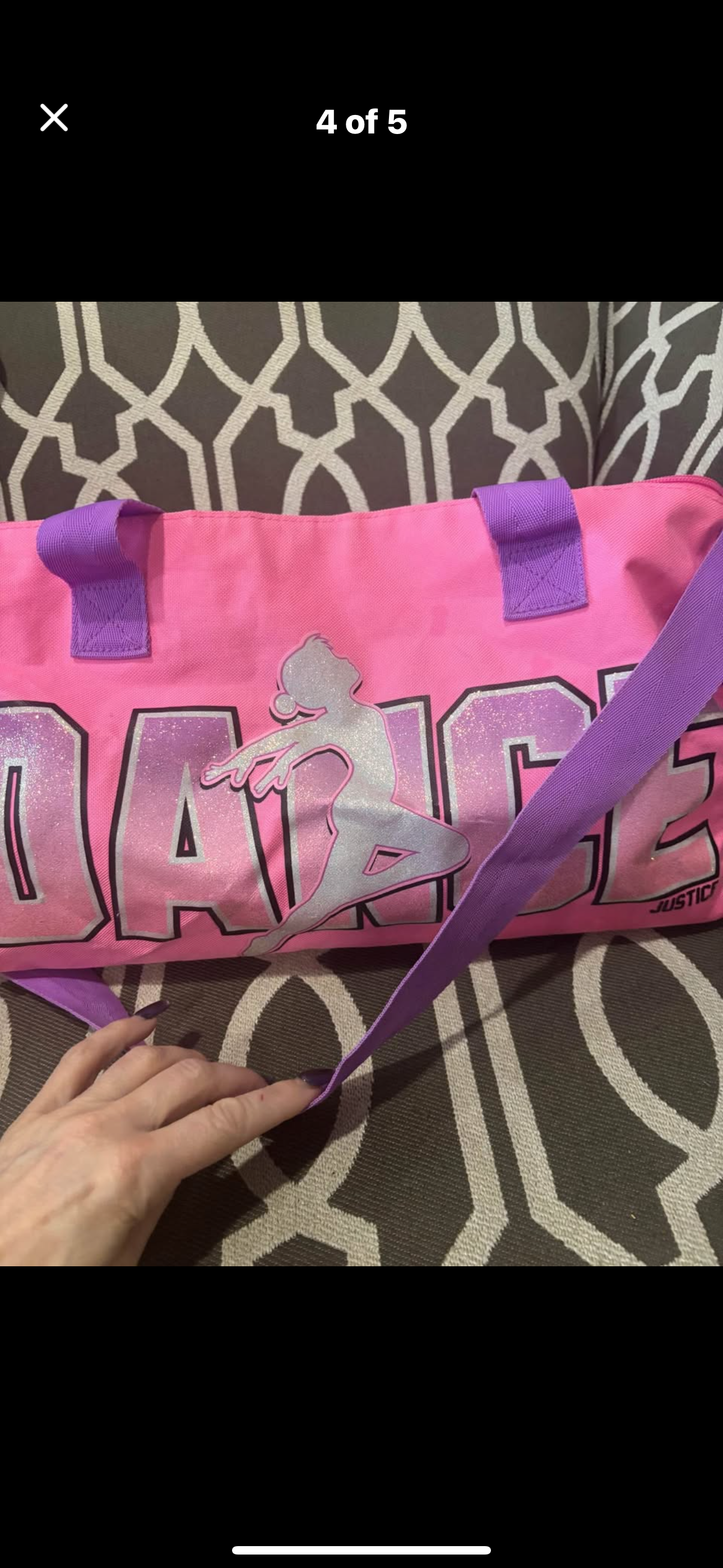 Justice “Dance” Duffel Bag — Pink & Purple