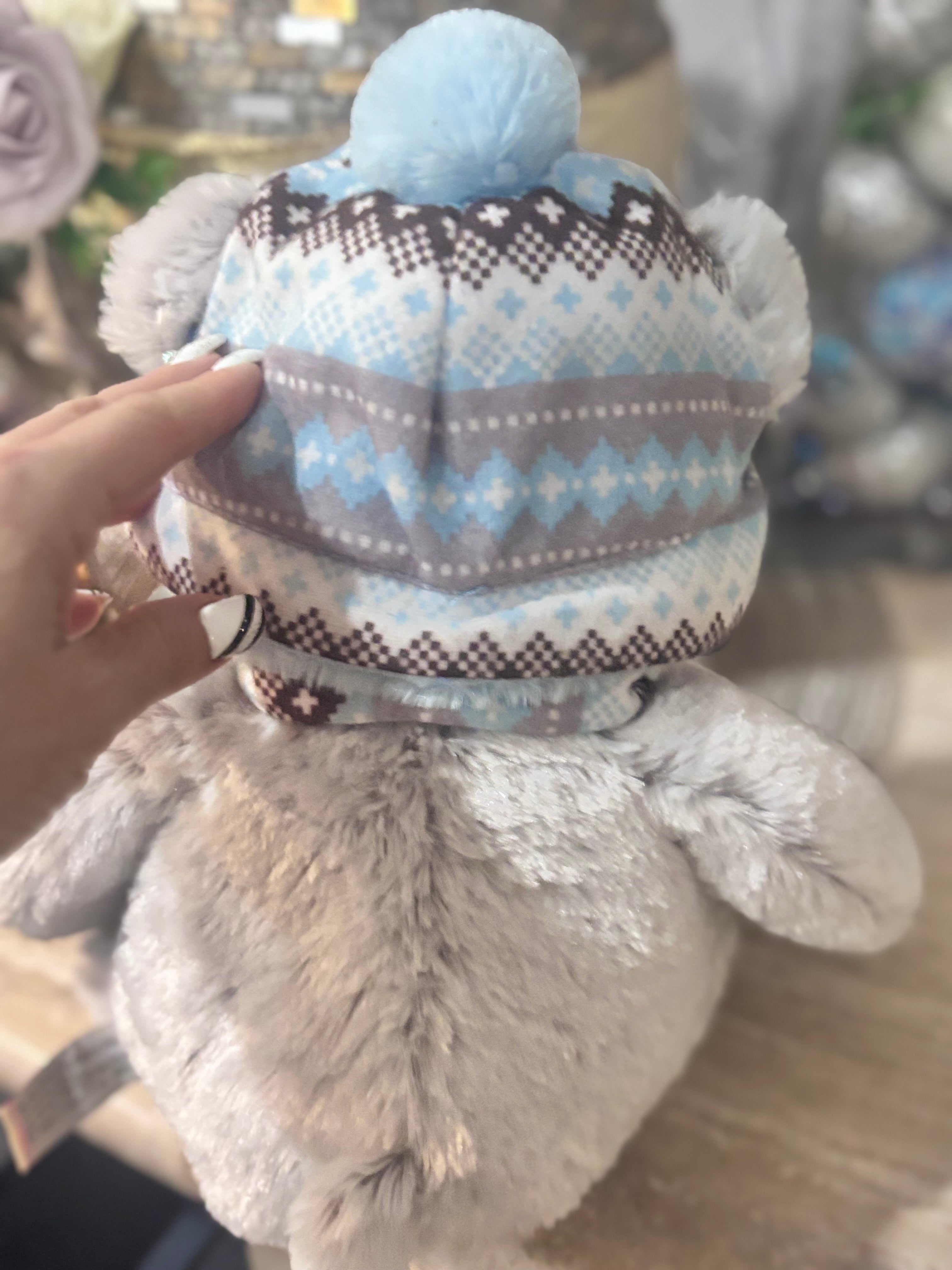 Hug Fun International Plush Bear – 17.5” Super Soft Winter Bear