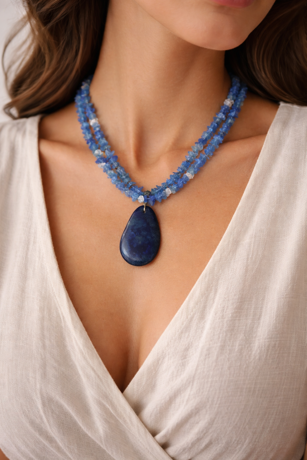 Blue Quartz Statement Necklace

Hand-Strung • One of a Kind