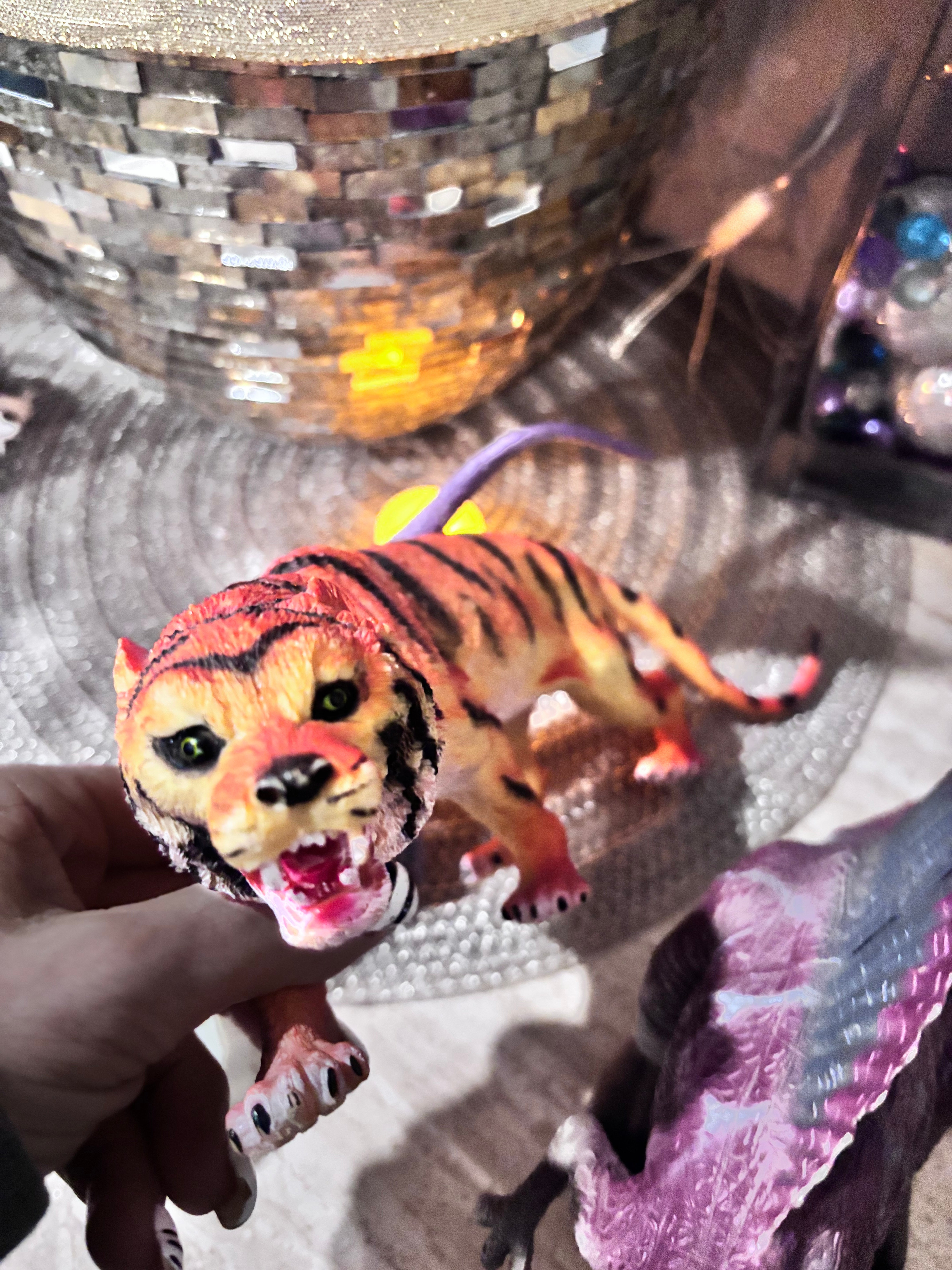 Realistic Toy Animal & Dinosaur Figurines – Tiger & Dinosaur Trio