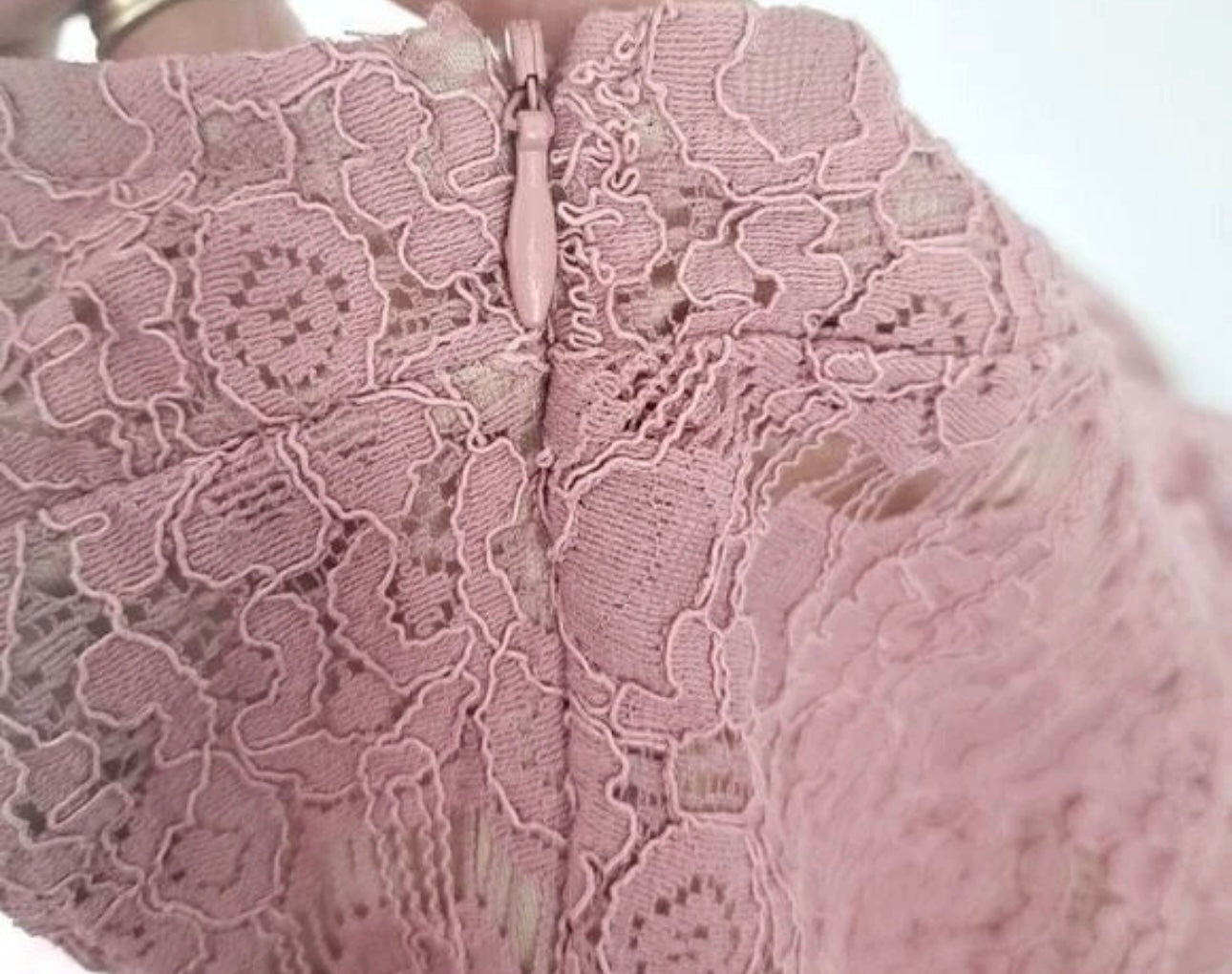 Love, Fire Mauve Lace Peplum Top + Pearl Satin Headband Set