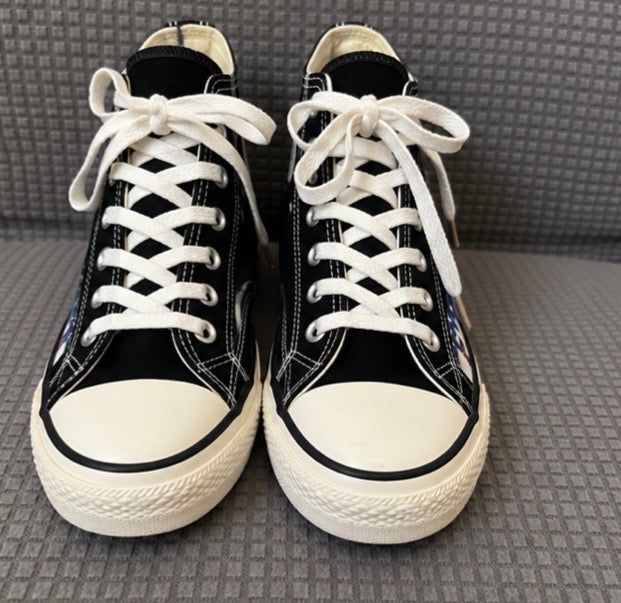 Preowned MSMS Star “Freedom” High Top Canvas Sneakers- Size EU 40
