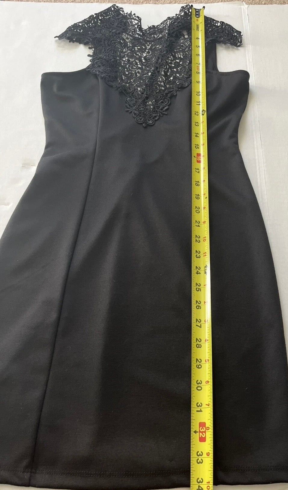 Lulu’s Black Lace Bodycon Dress Open Back Tie Made in US