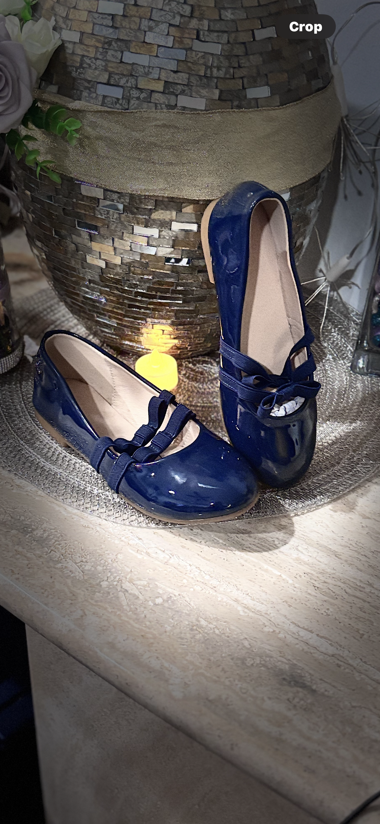 BONUS INCLUDED! Girls Navy Patent Mary Jane Dress Shoes Size 3 + Sparkly Plush C