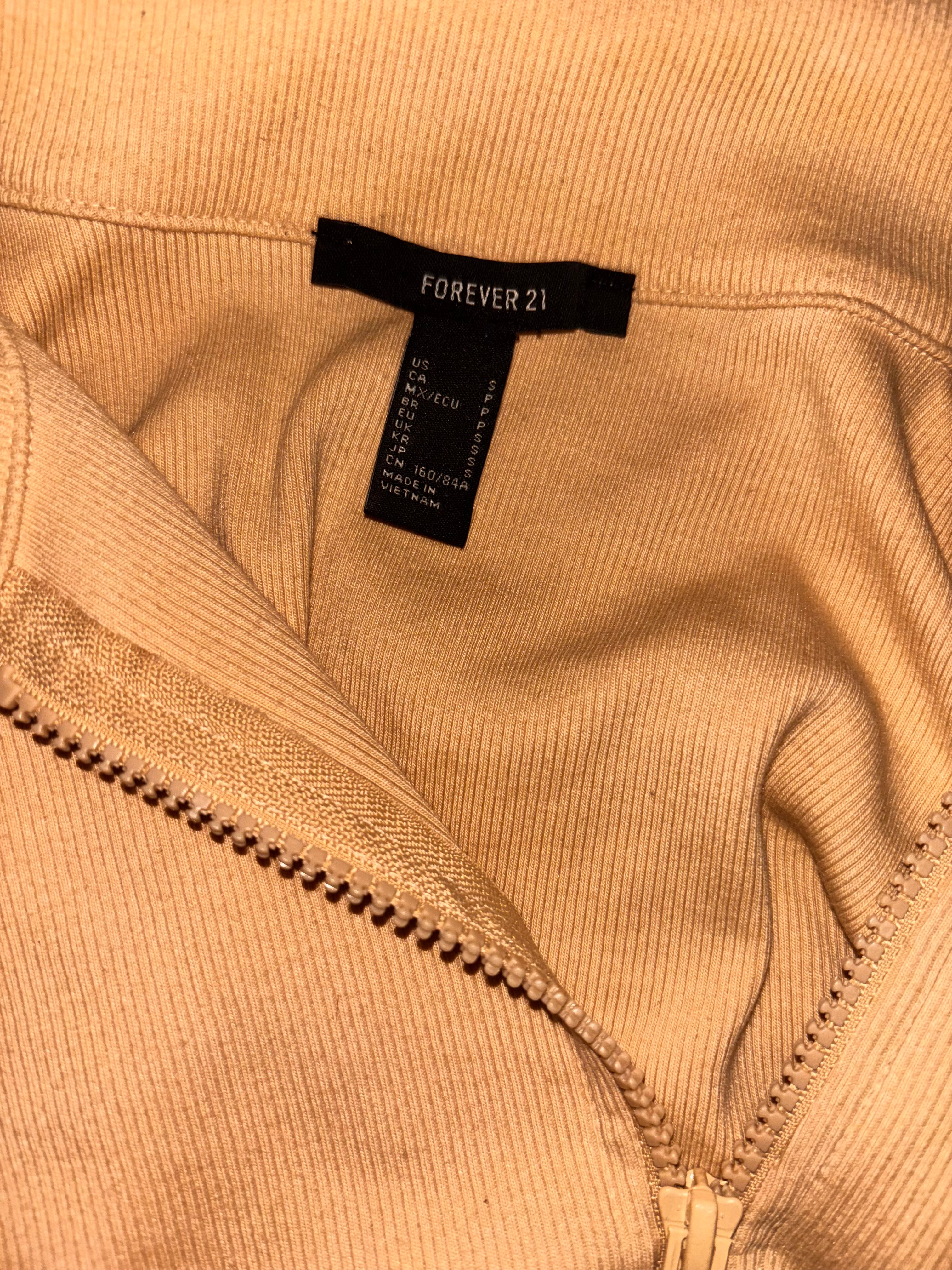 Forever 21 zippered crop top small