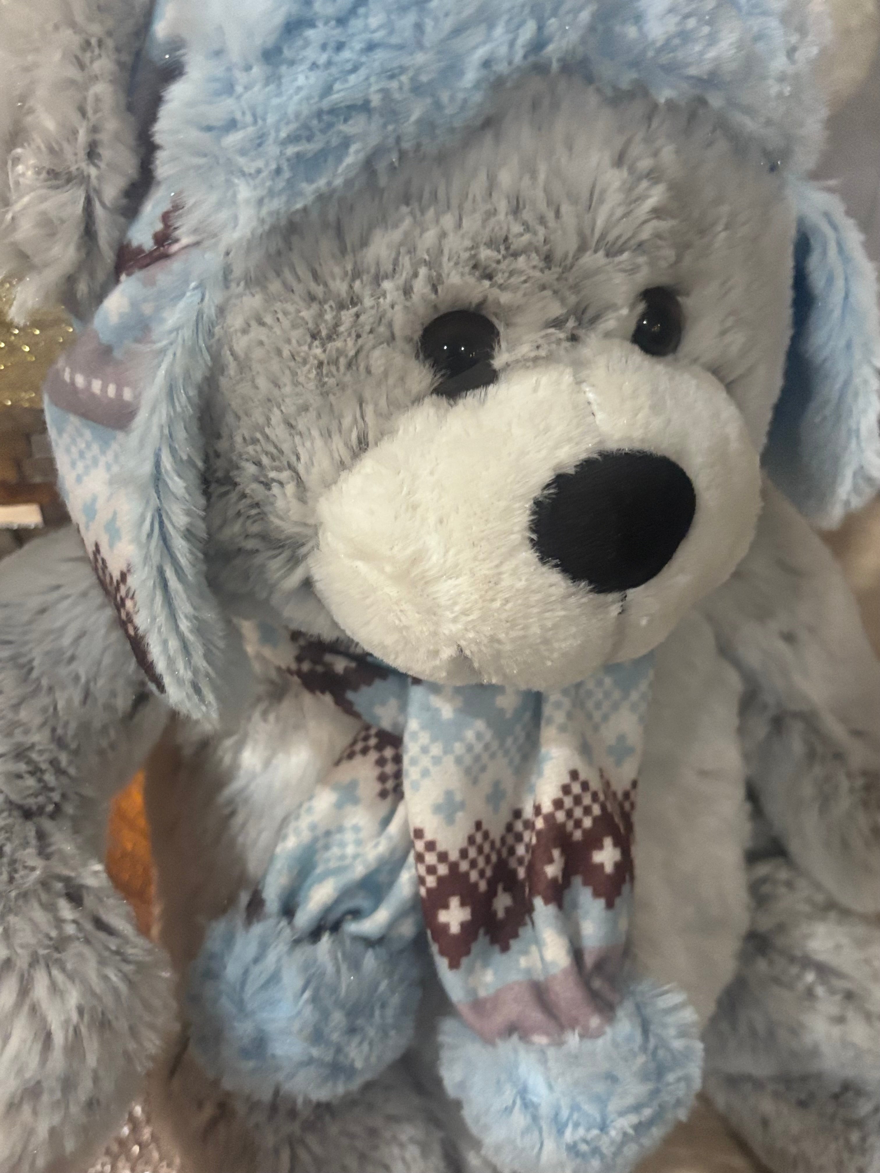 Hug Fun International Plush Bear – 17.5” Super Soft Winter Bear