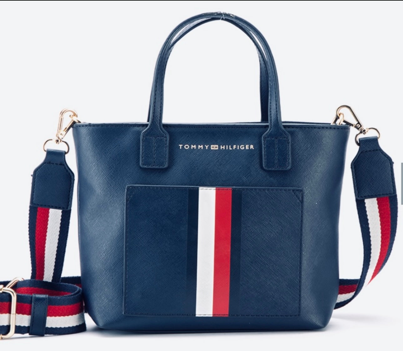 Curated Hudson Find - Tommy Hilfiger signature saffiano faux leather small  crossbody bag