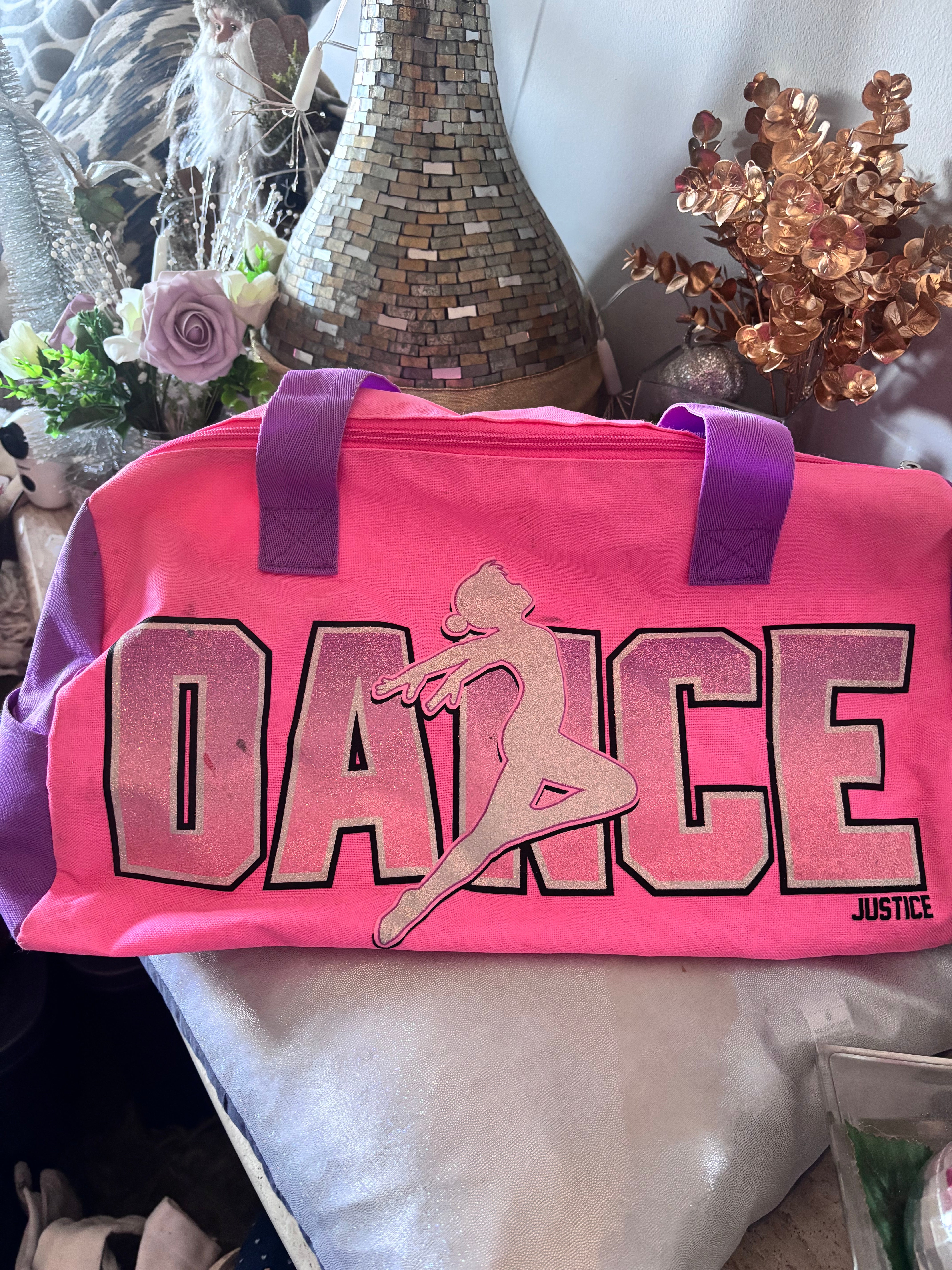Justice “Dance” Duffel Bag — Pink & Purple