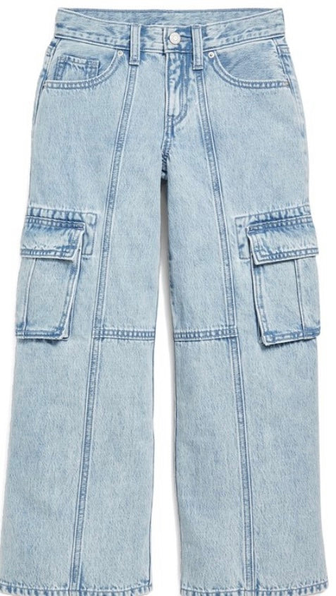Old Navy High Rise Wide Leg Cargo Jeans | Size 14 | 34” Inseam | Baggy Fit