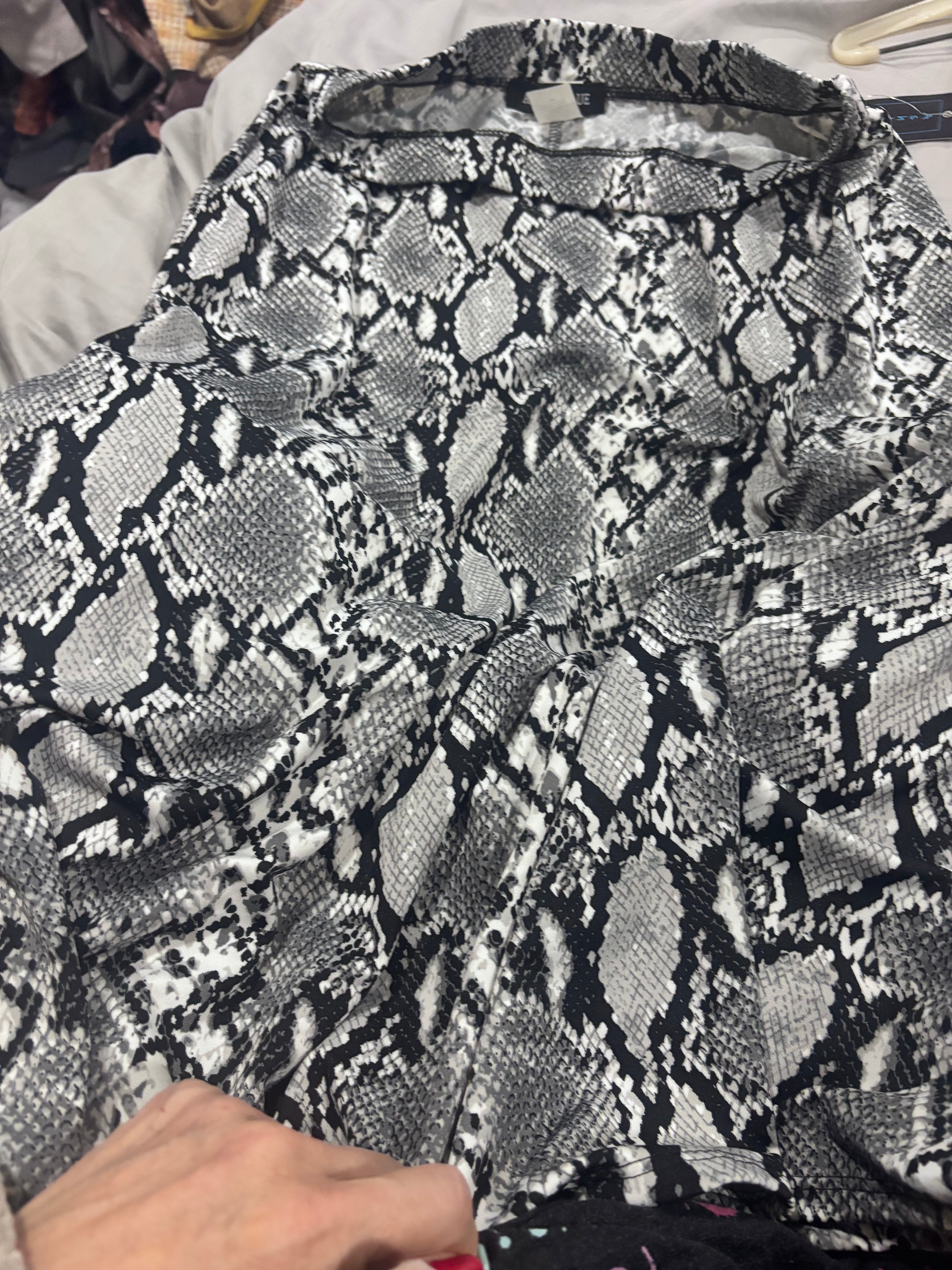 Ashley Blue Snake Print Midi Skirt – Size Medium