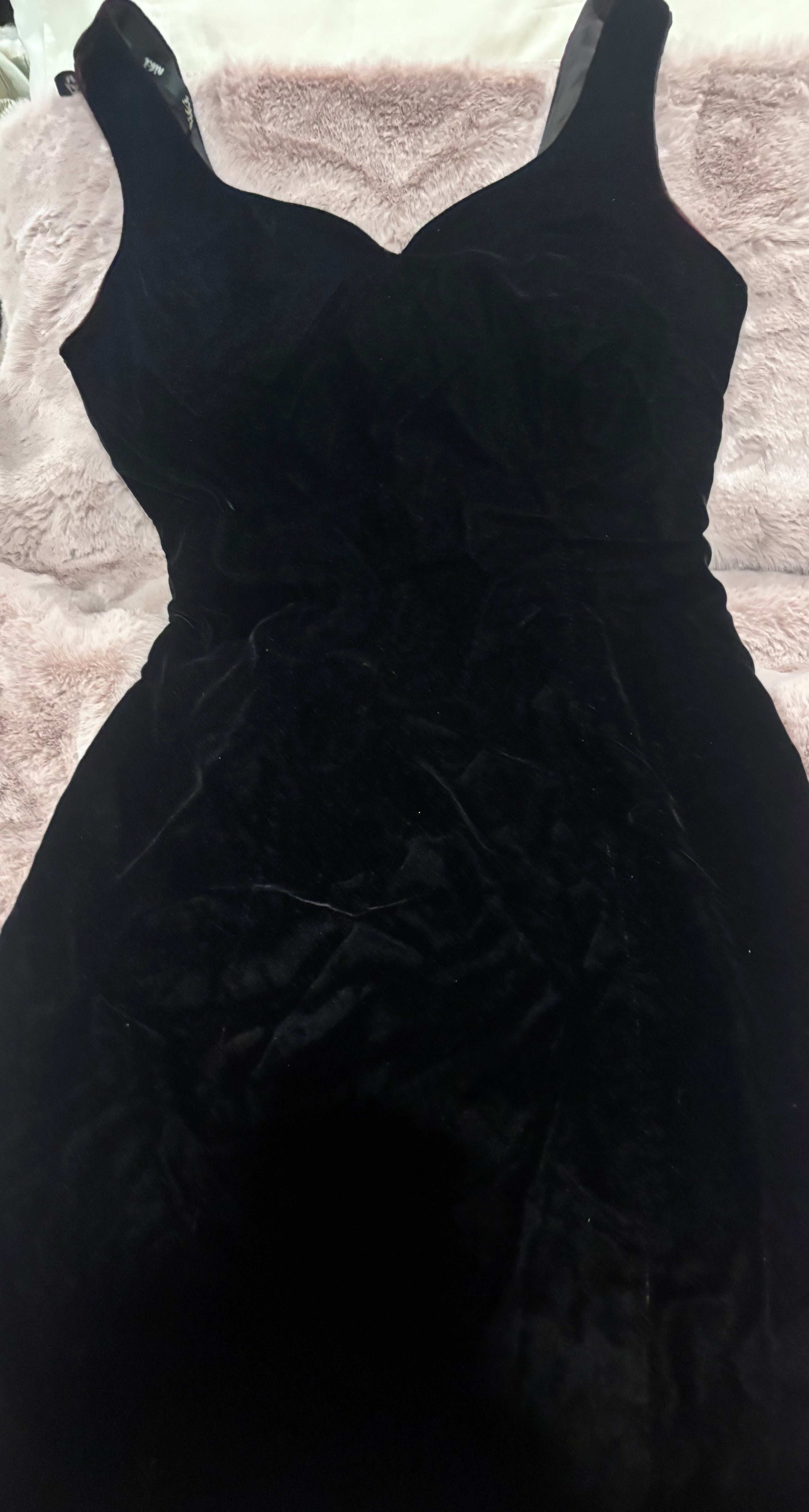Vintage Karen Lucas for Niki Black Velvet Dress | Size 12 | Made in USA