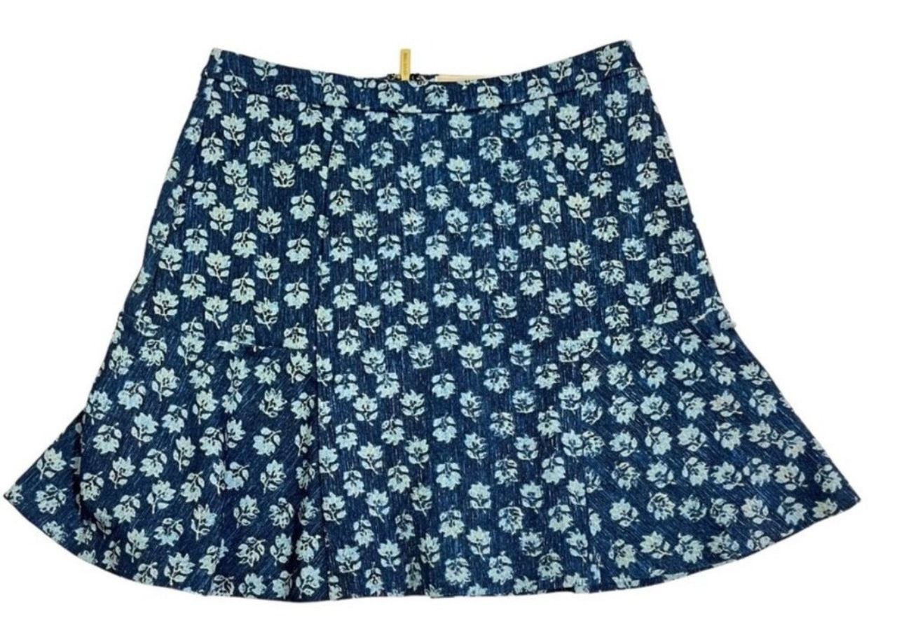 Michael Kors Navy Blue Floral Skater
Mini Swing Skirt Back Zip Size 2