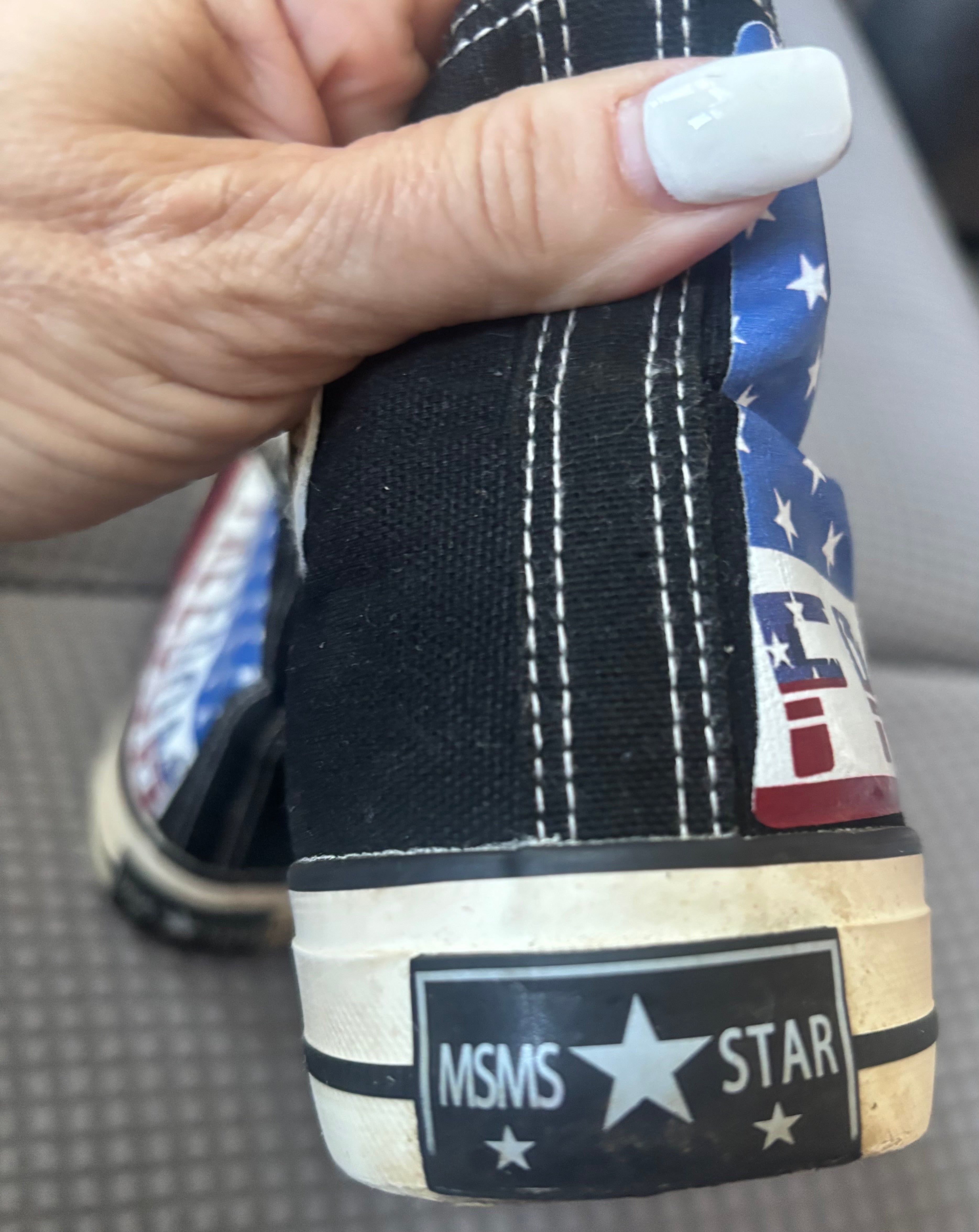 Preowned MSMS Star “Freedom” High Top Canvas Sneakers- Size EU 40