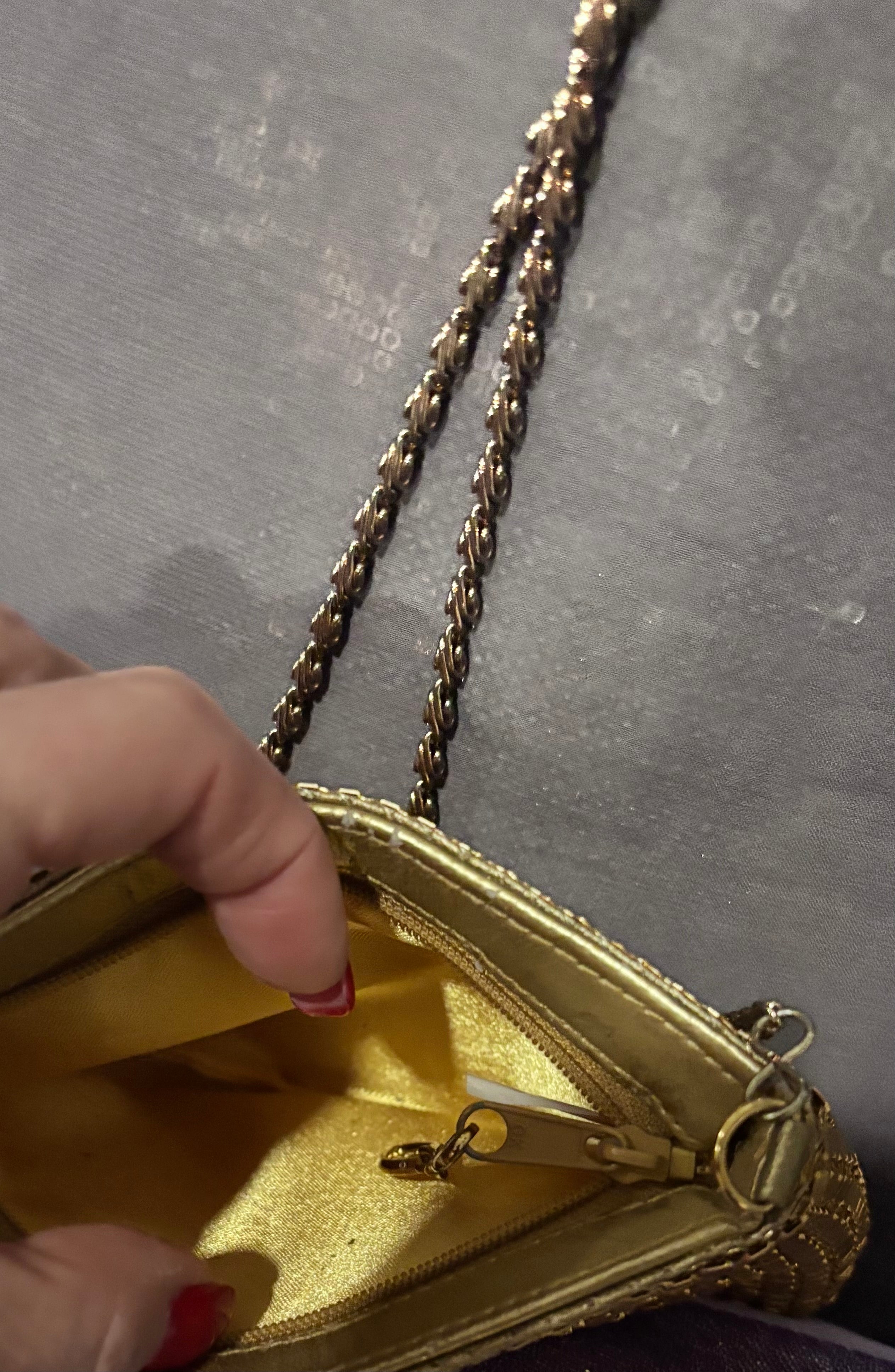 Vintage Gold Metal Mesh Evening Bag