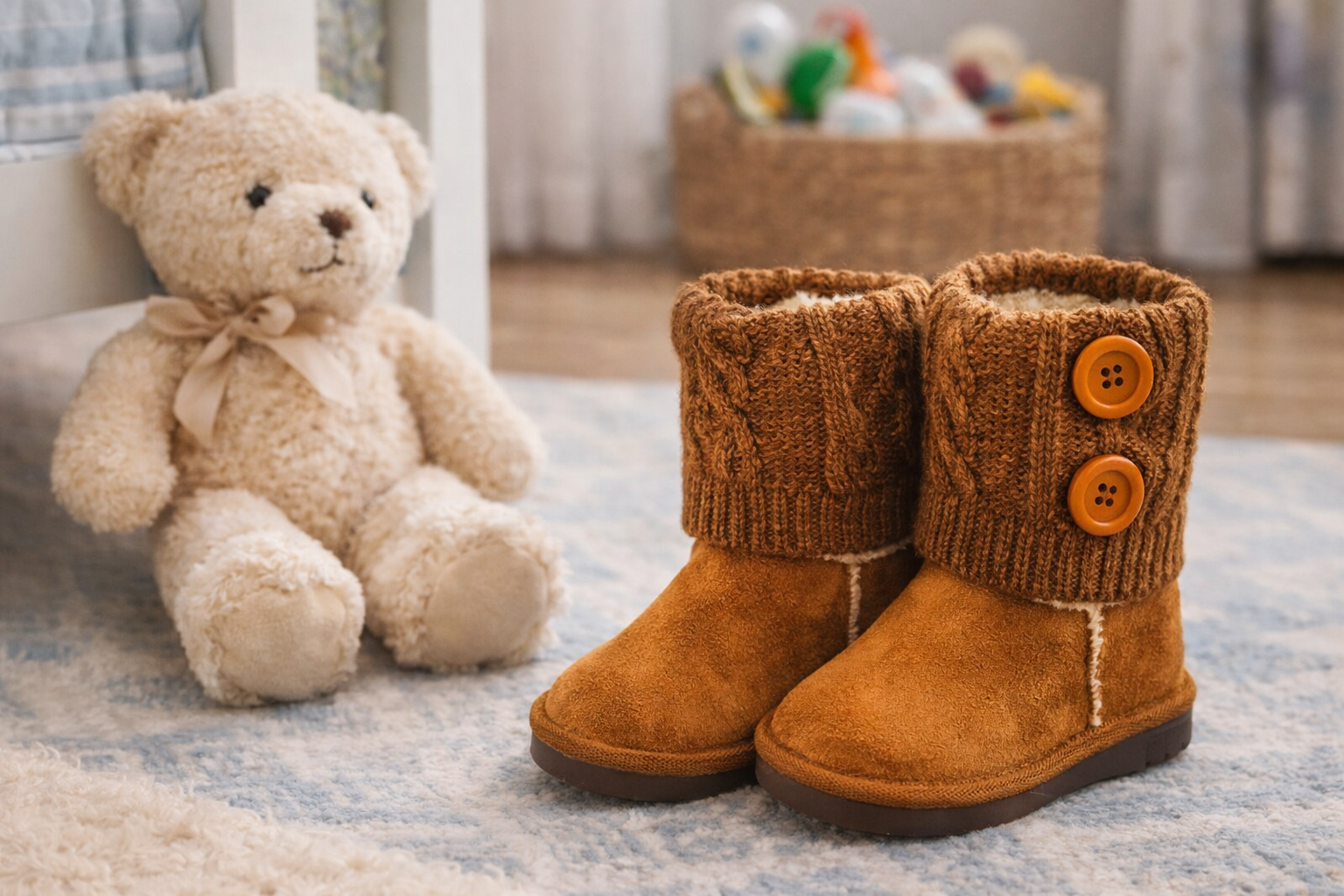 Toddler Faux Suede Winter Booties – EU 27 / US Toddler 10