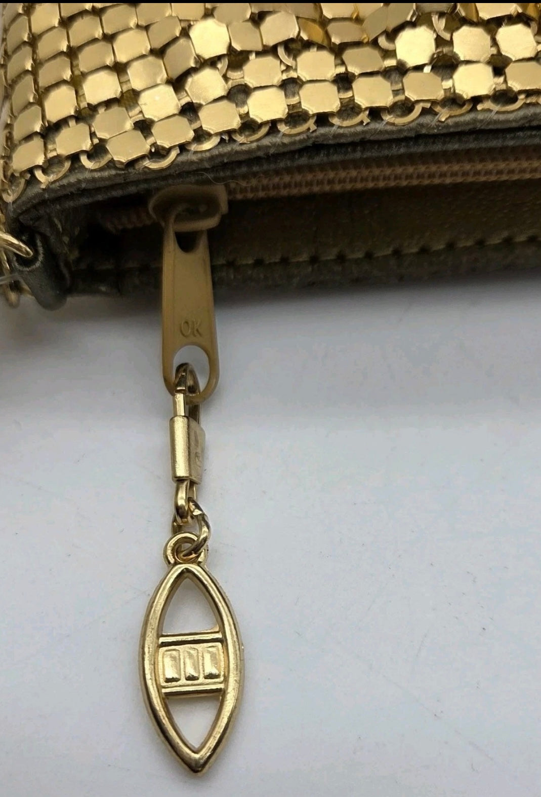 Vintage Gold Metal Mesh Evening Bag