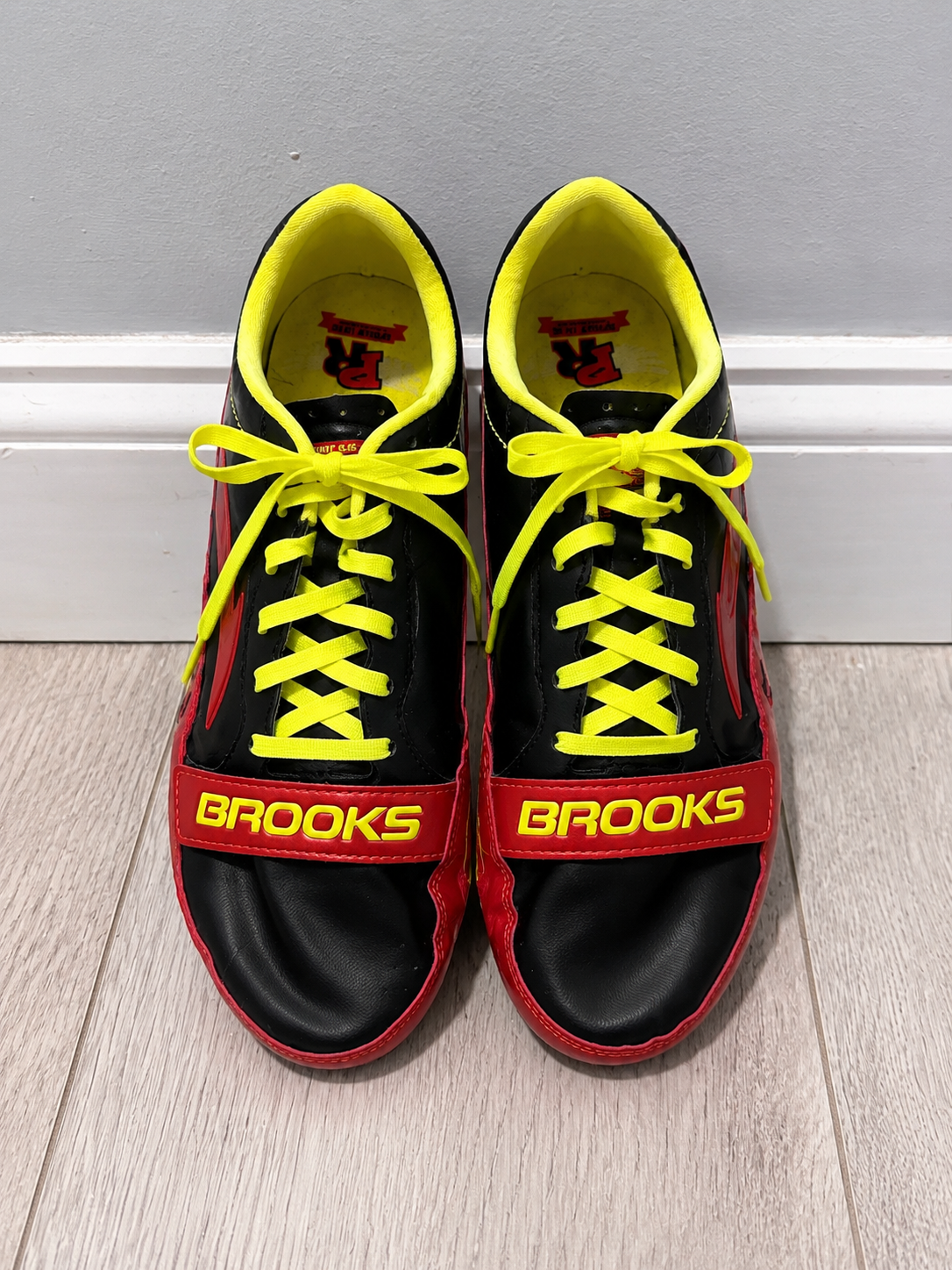 Brooks PR Sprint 10.45 track & field sprint spikes in a bold black, red and neon
