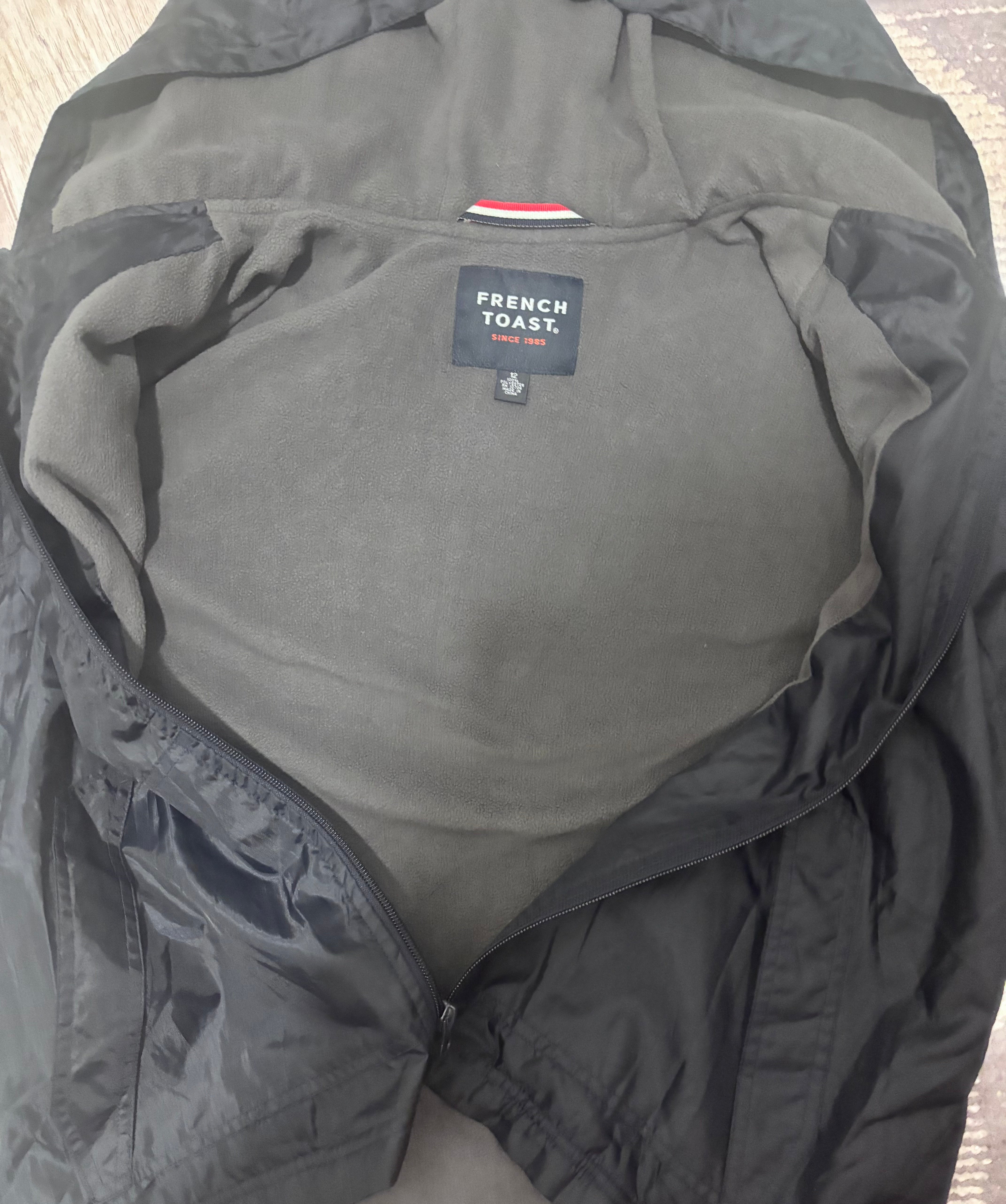 French Toast Boys Windbreaker Jacket Size 12 Navy – Fleece Lined