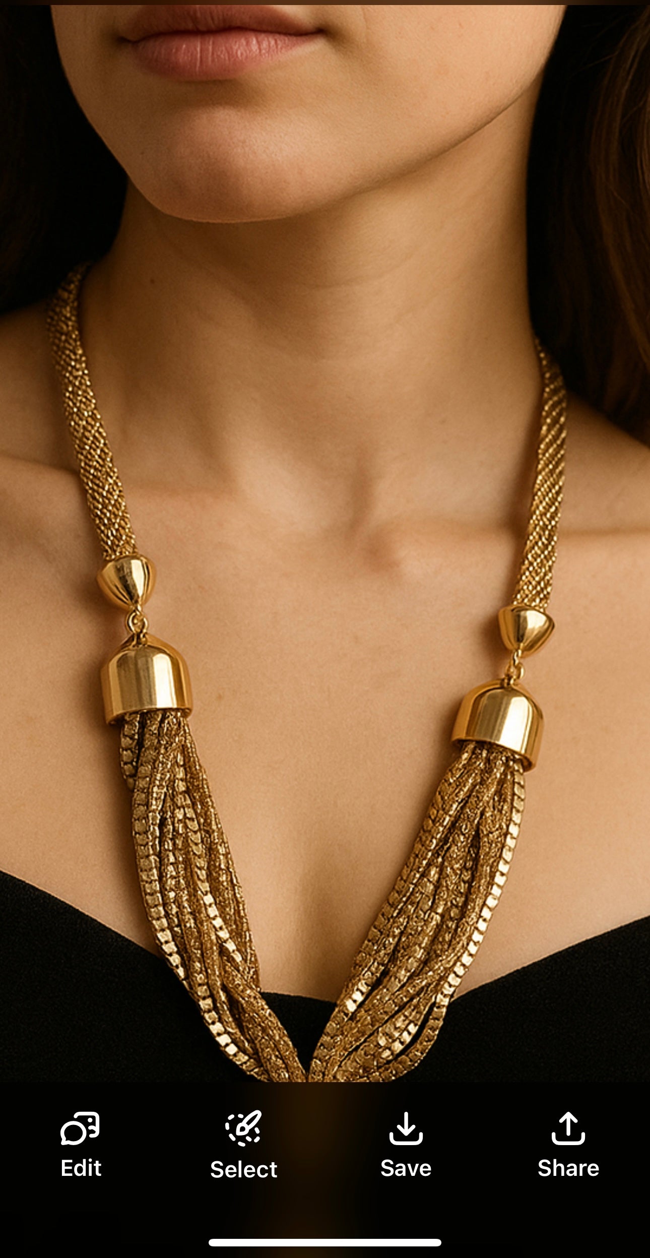 Vintage Gold-Tone Multi-Strand Mesh Statement Necklace – Braided LayeredNecklace