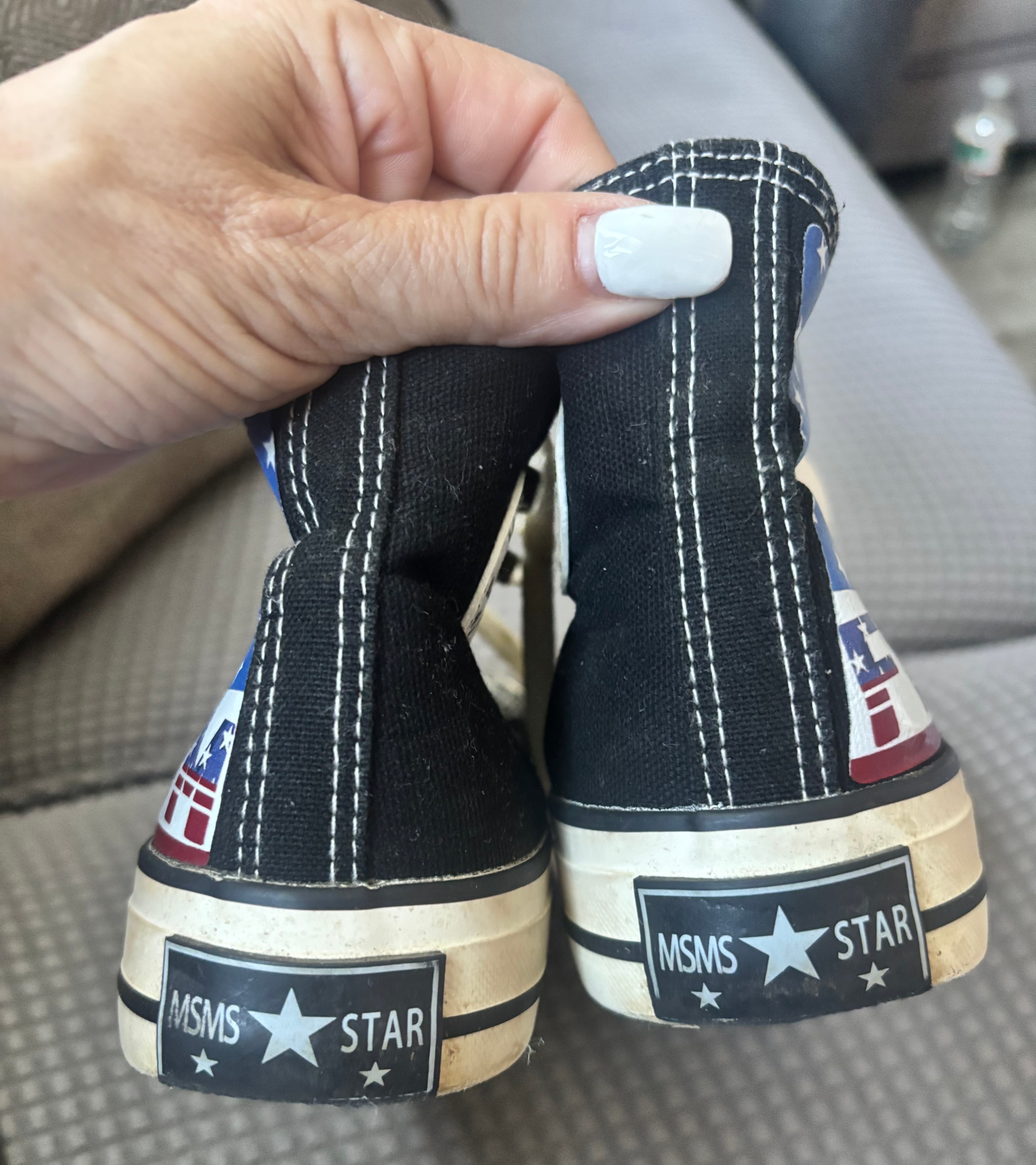 Preowned MSMS Star “Freedom” High Top Canvas Sneakers- Size EU 40