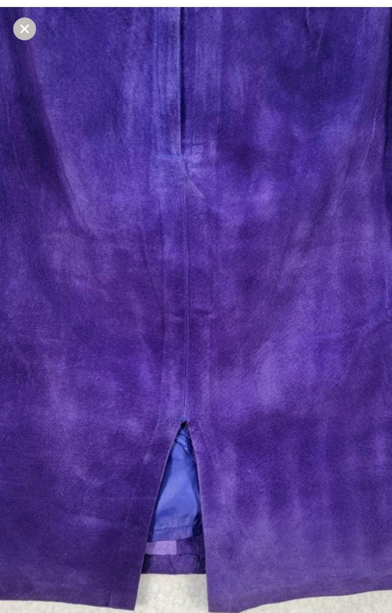 Vintage Purple Suede Leather Pencil Skirt – Perspective – Size 3