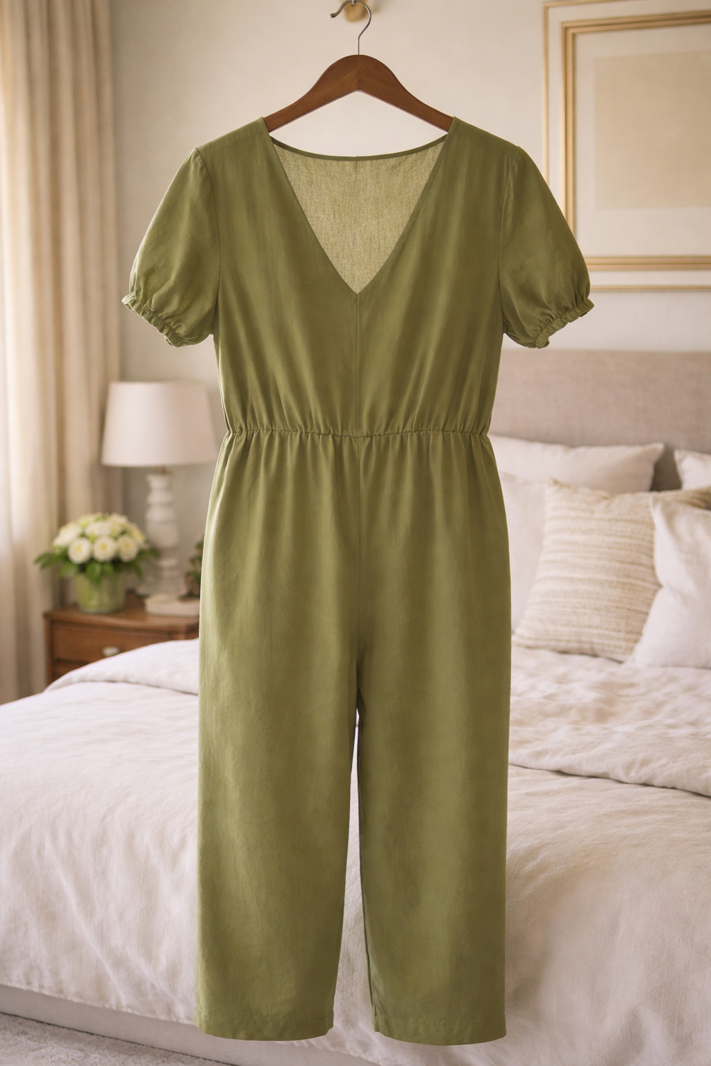 SHEIN Curve Army Green Button-Front Jumpsuit – Size OXL Curve  (Never Worn)