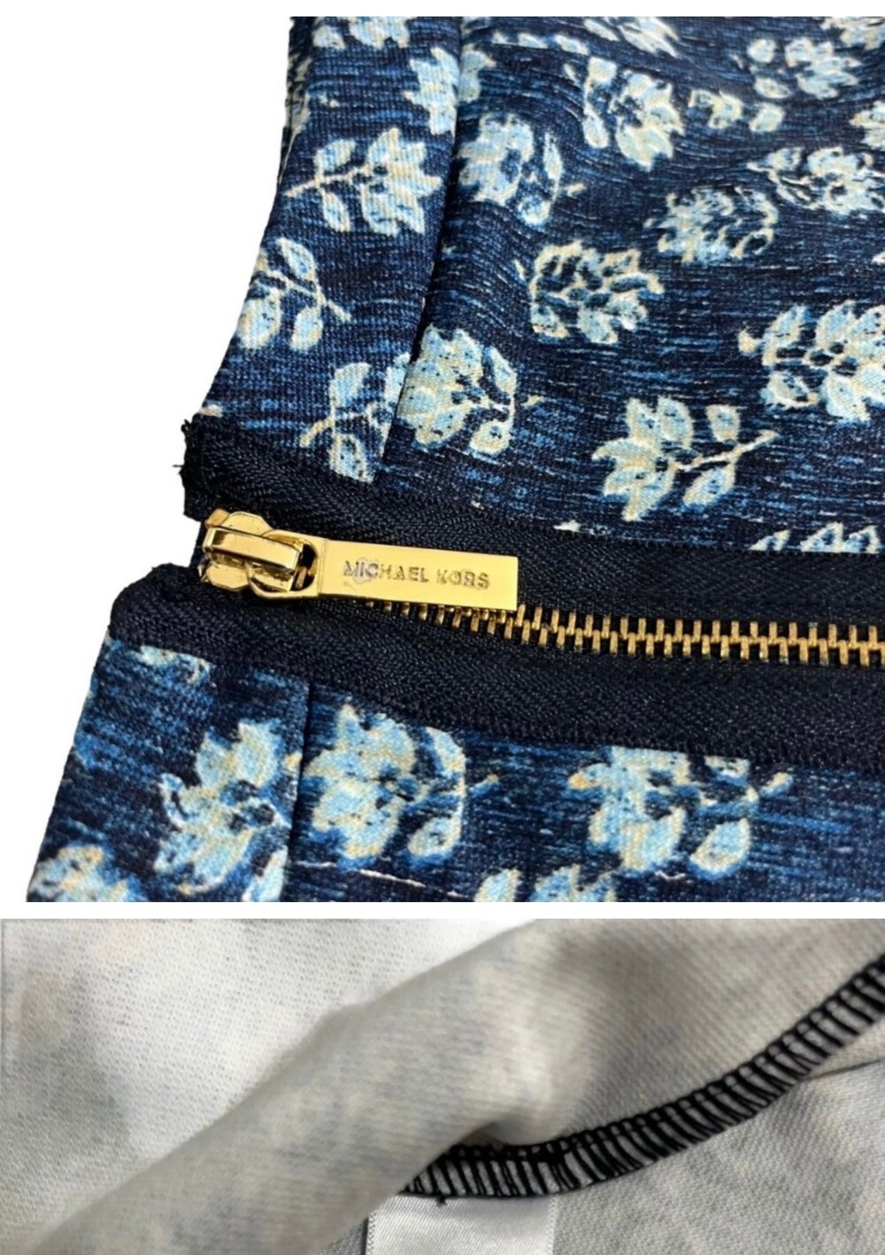 Michael Kors Navy Blue Floral Skater
Mini Swing Skirt Back Zip Size 2