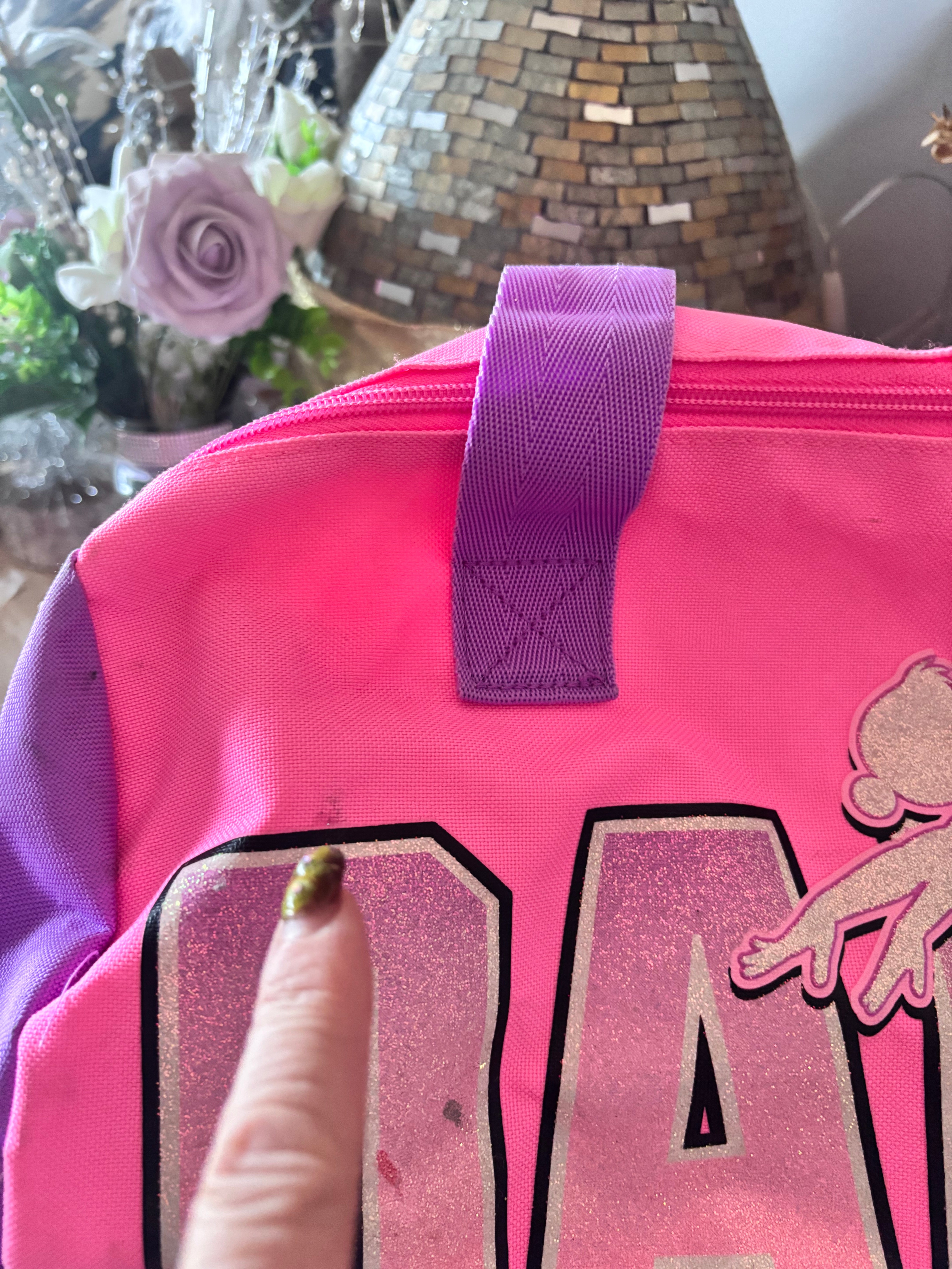 Justice “Dance” Duffel Bag — Pink & Purple
