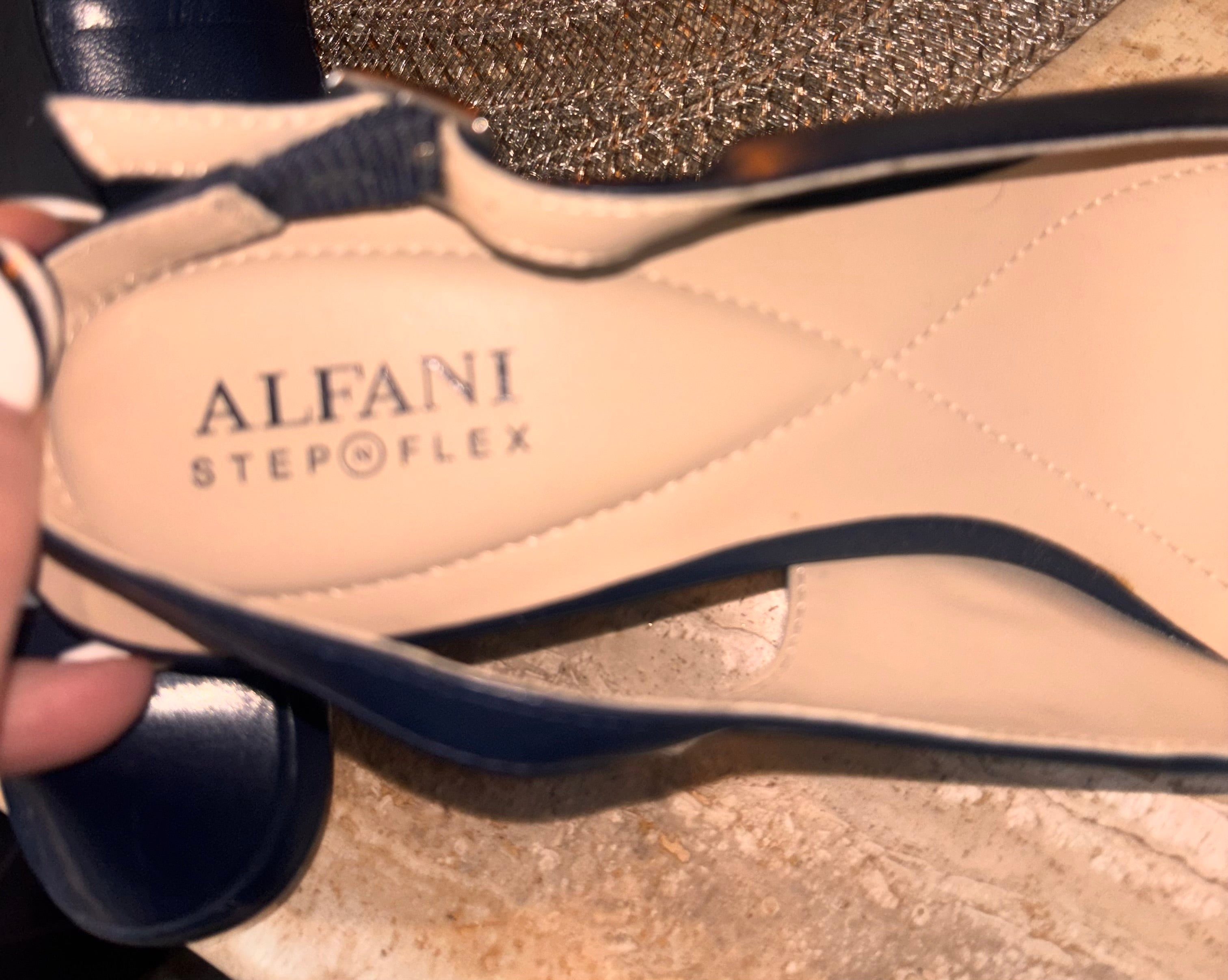 Alfani Step Flex Navy Blue Slingback Heels – Size 9M