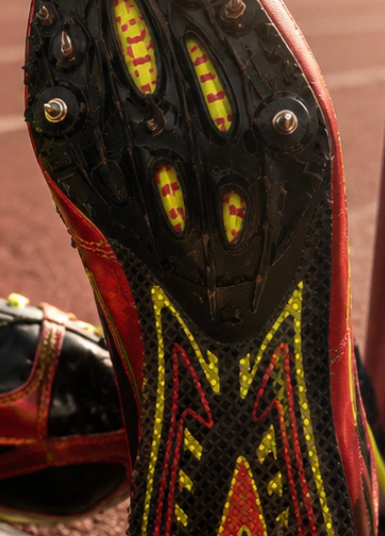 Brooks PR Sprint 10.45 track & field sprint spikes in a bold black, red and neon