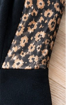 Ann Taylor Black Gold Metallic Print Knee-Length Dress Size 0 Cocktail Party Holiday Women’s