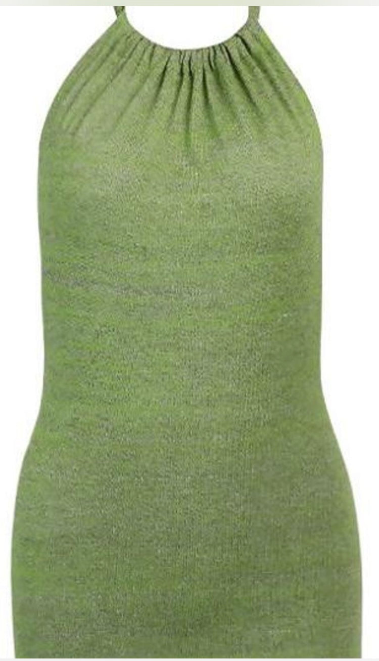 Lime Green Halter Mini Dress by Shein Privé – Size Small (US 4)