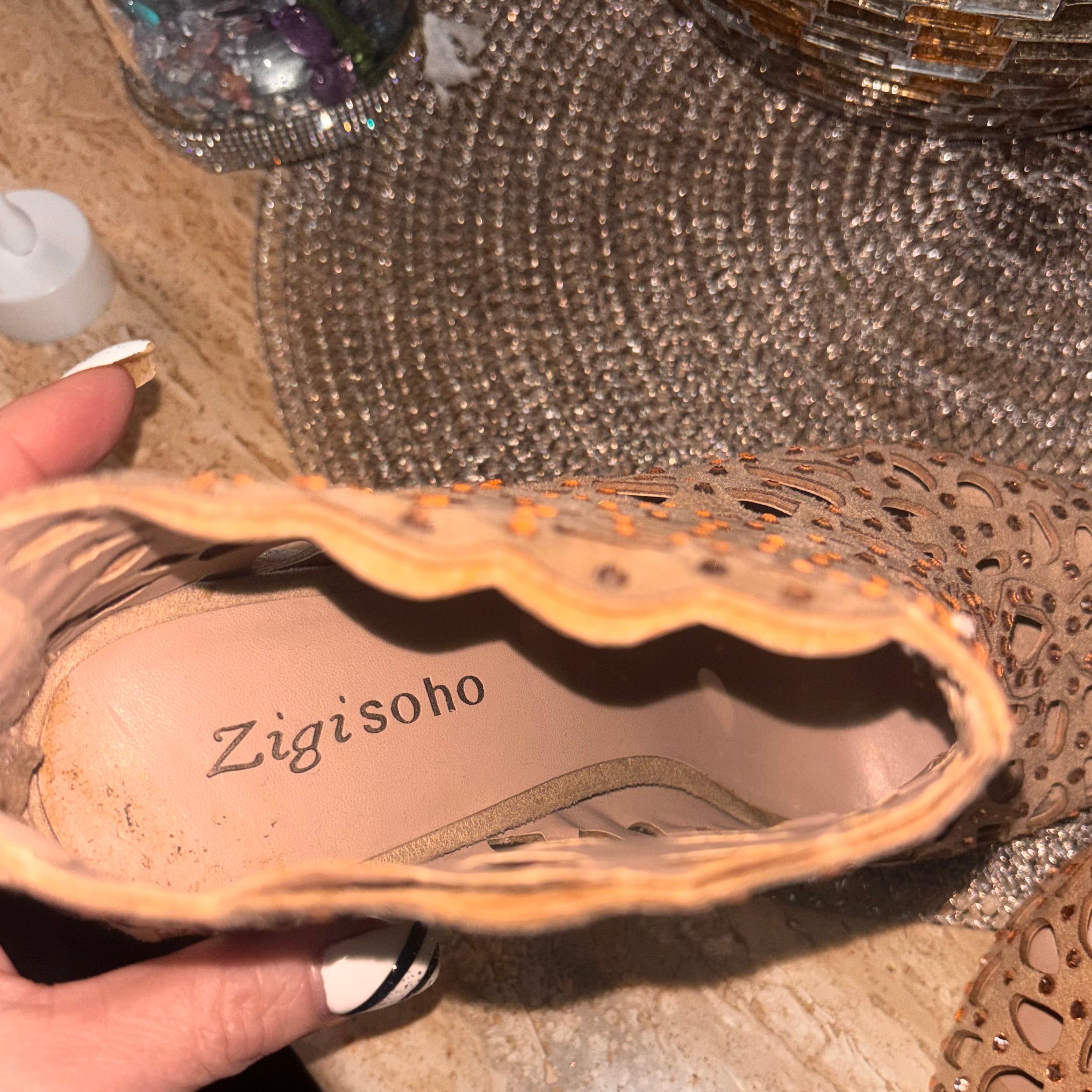 Ziggy Soho Rhinestone Cutout Heels – Size 8 Medium