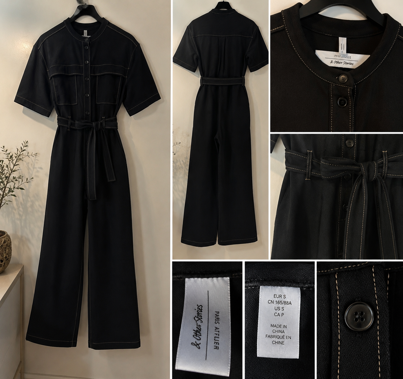 Other Stories Paris Atelier Utility Jumpsuit- size small