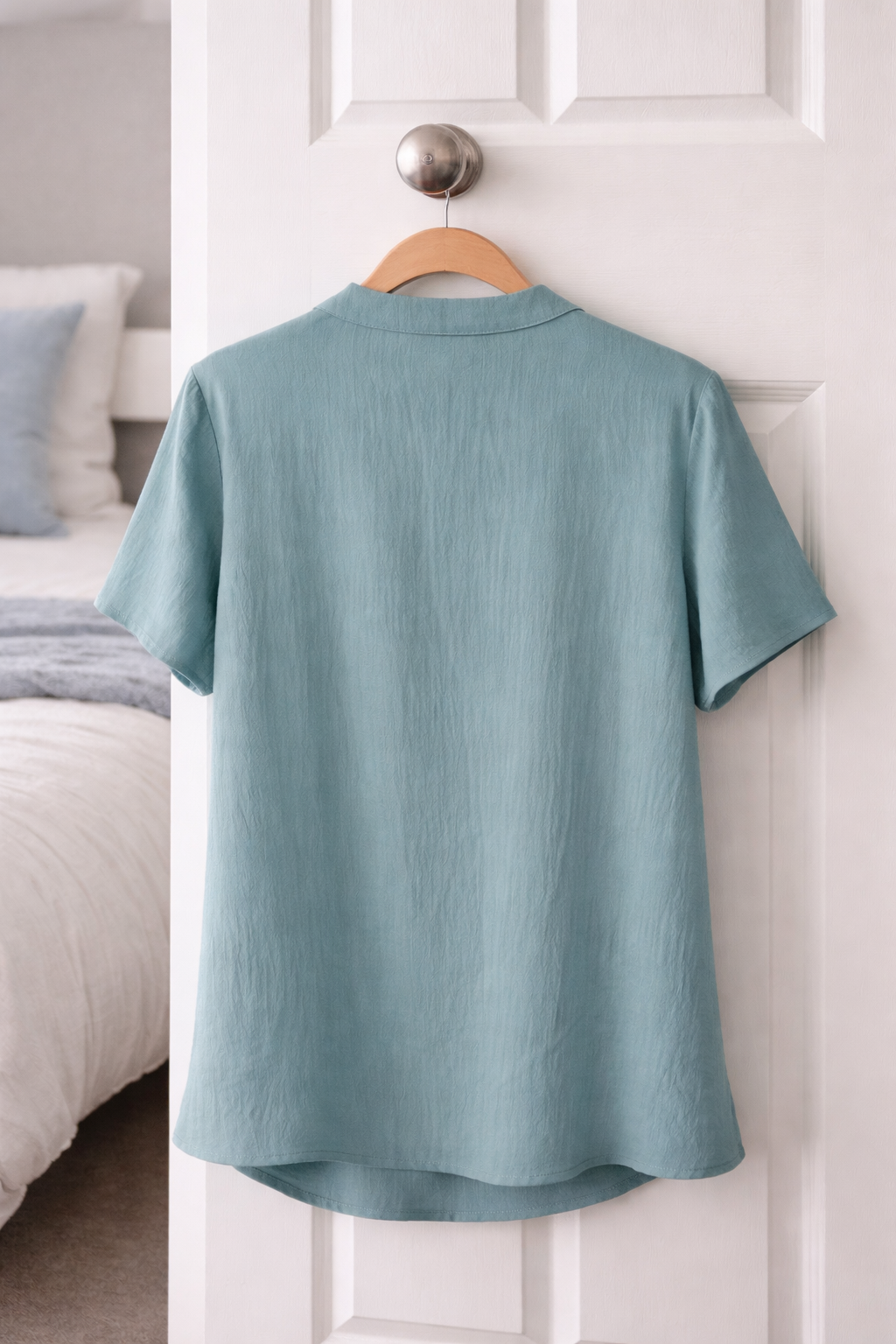 Soft Ruffle Front Button-Down Blouse – Size Large – NWOT