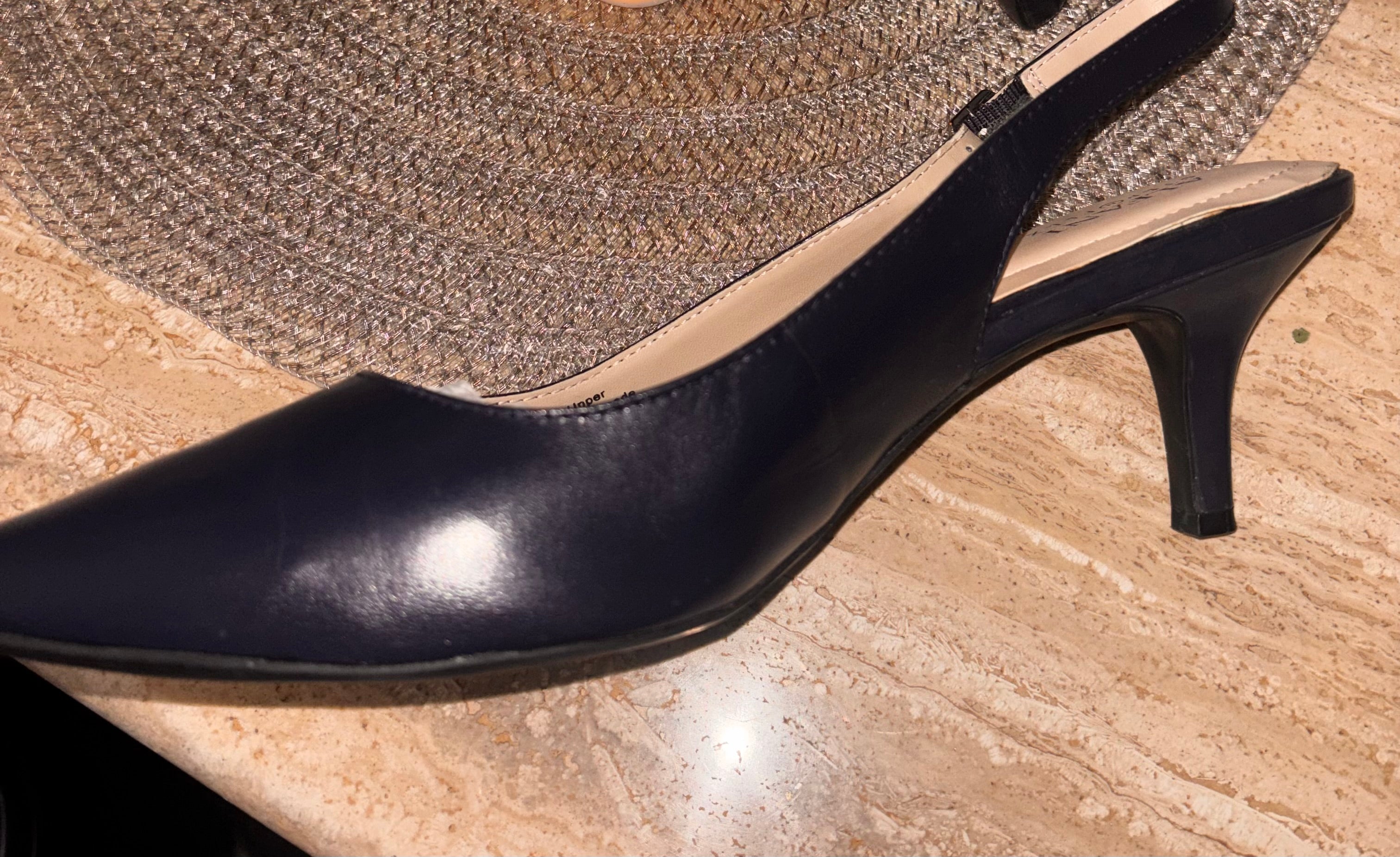 Alfani Step Flex Navy Blue Slingback Heels – Size 9M