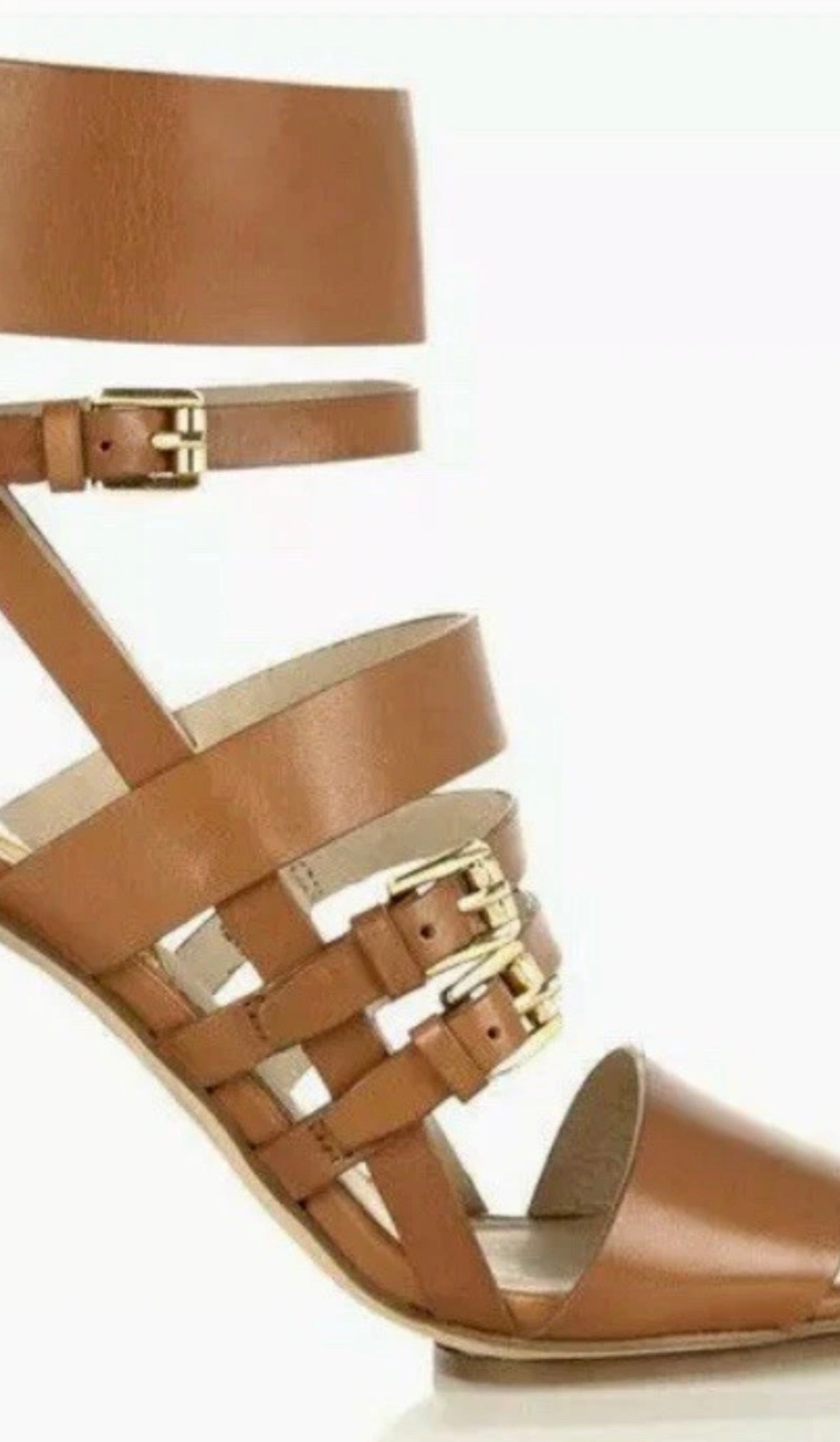 Michael Kors Leather Gladiator Block Heel Sandals – Size 10M