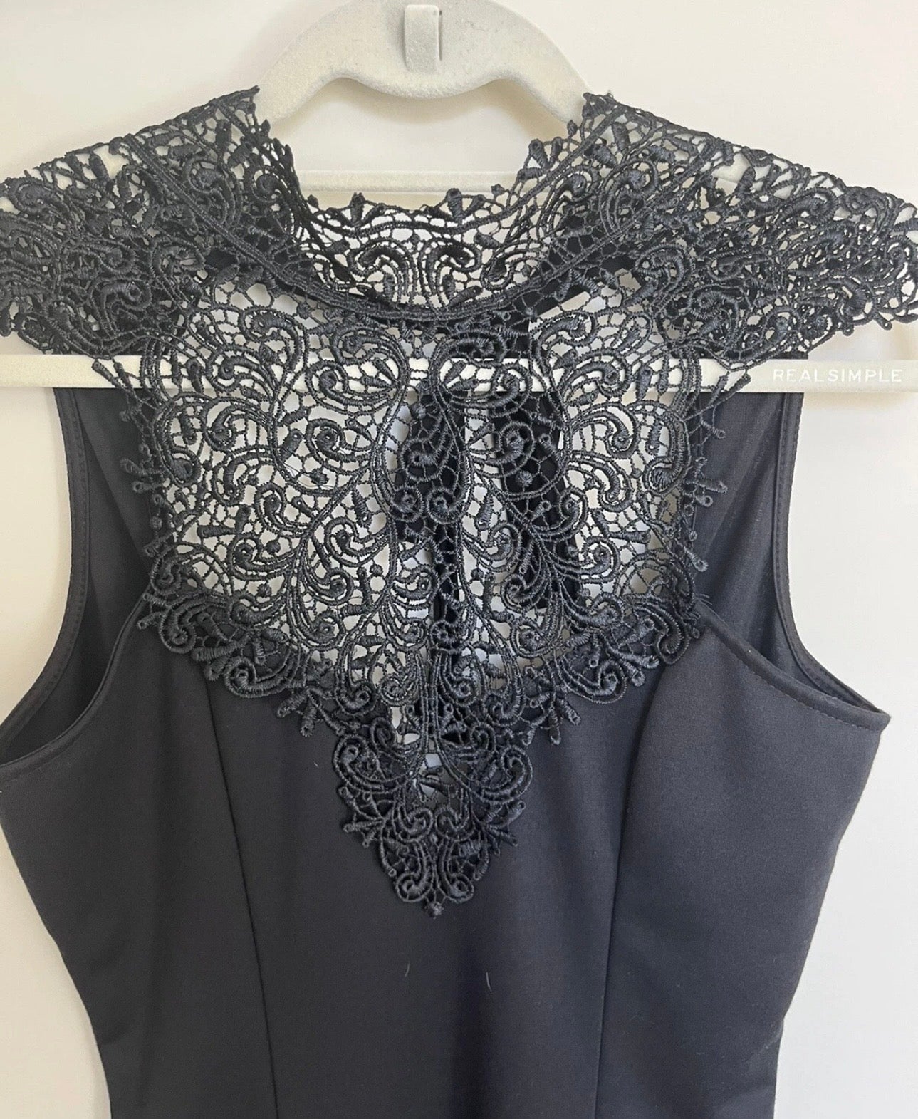 Lulu’s Black Lace Bodycon Dress Open Back Tie Made in US