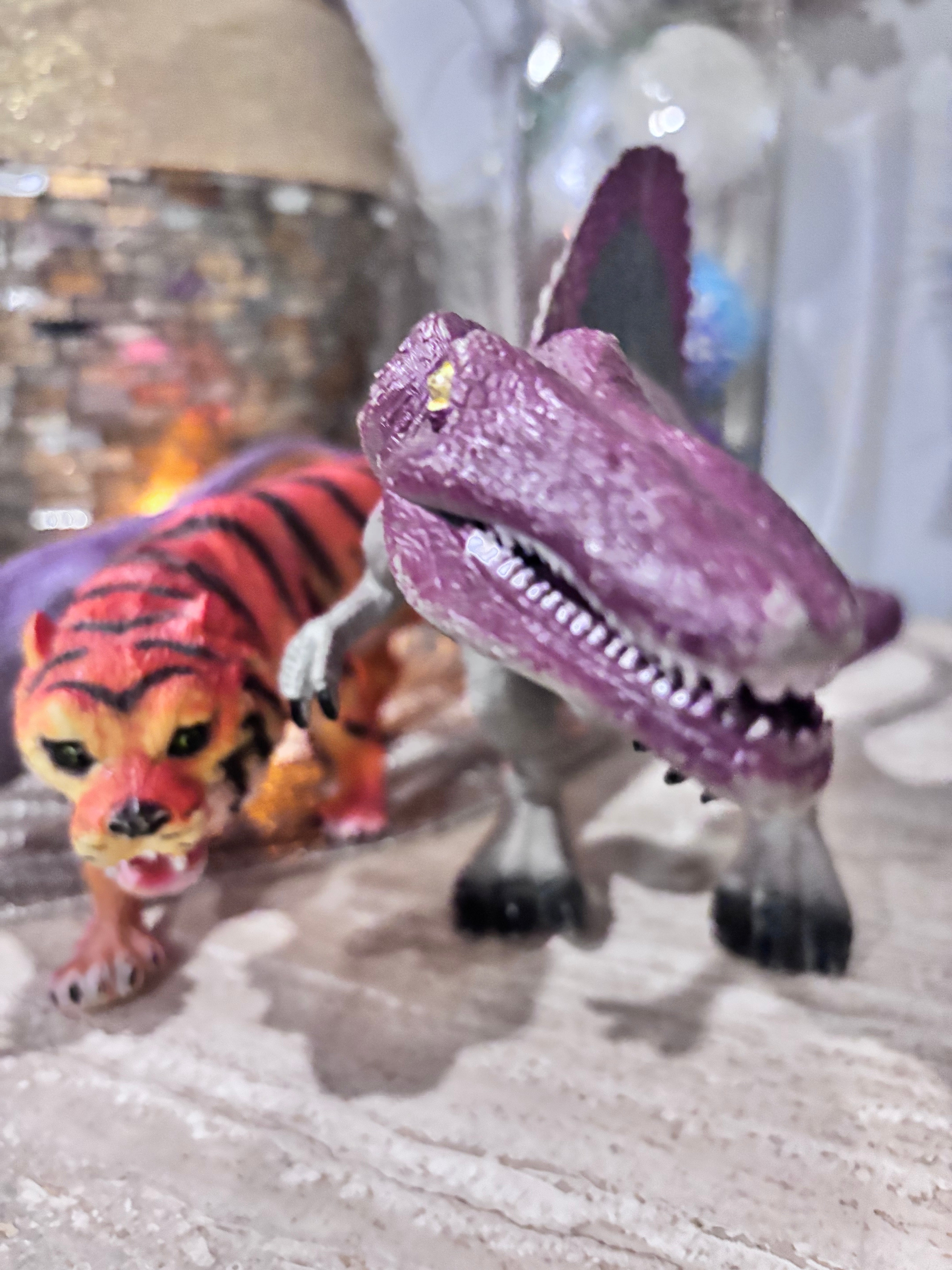 Realistic Toy Animal & Dinosaur Figurines – Tiger & Dinosaur Trio