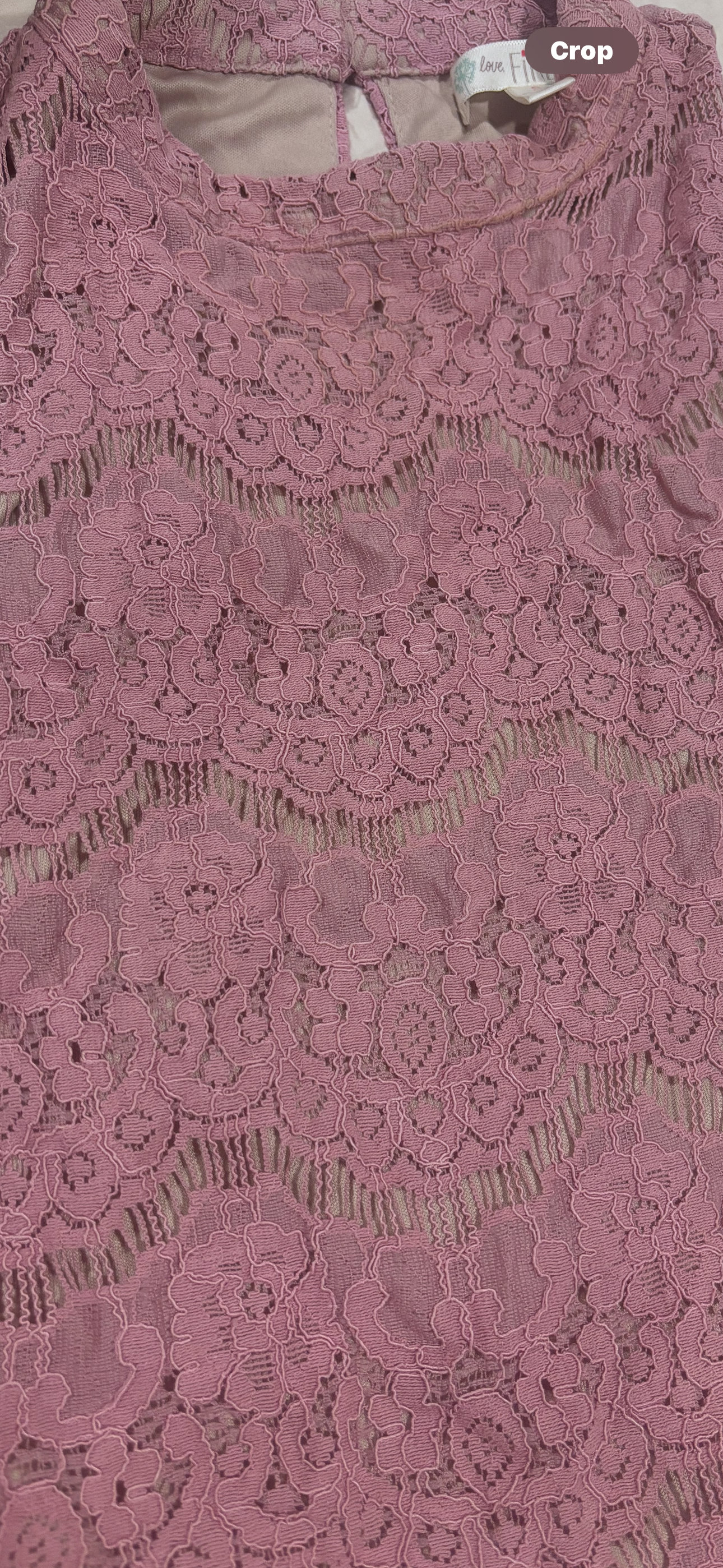 Love, Fire Mauve Lace Peplum Top + Pearl Satin Headband Set