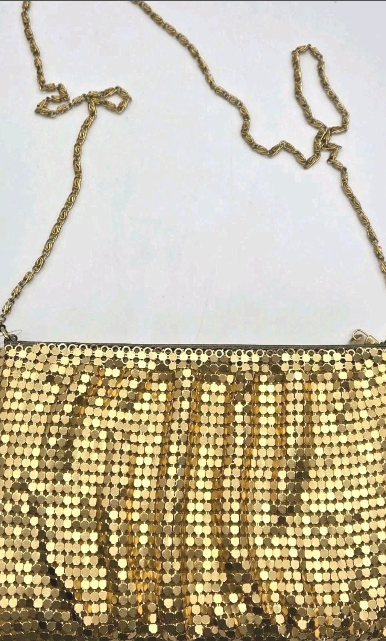 Vintage Gold Metal Mesh Evening Bag