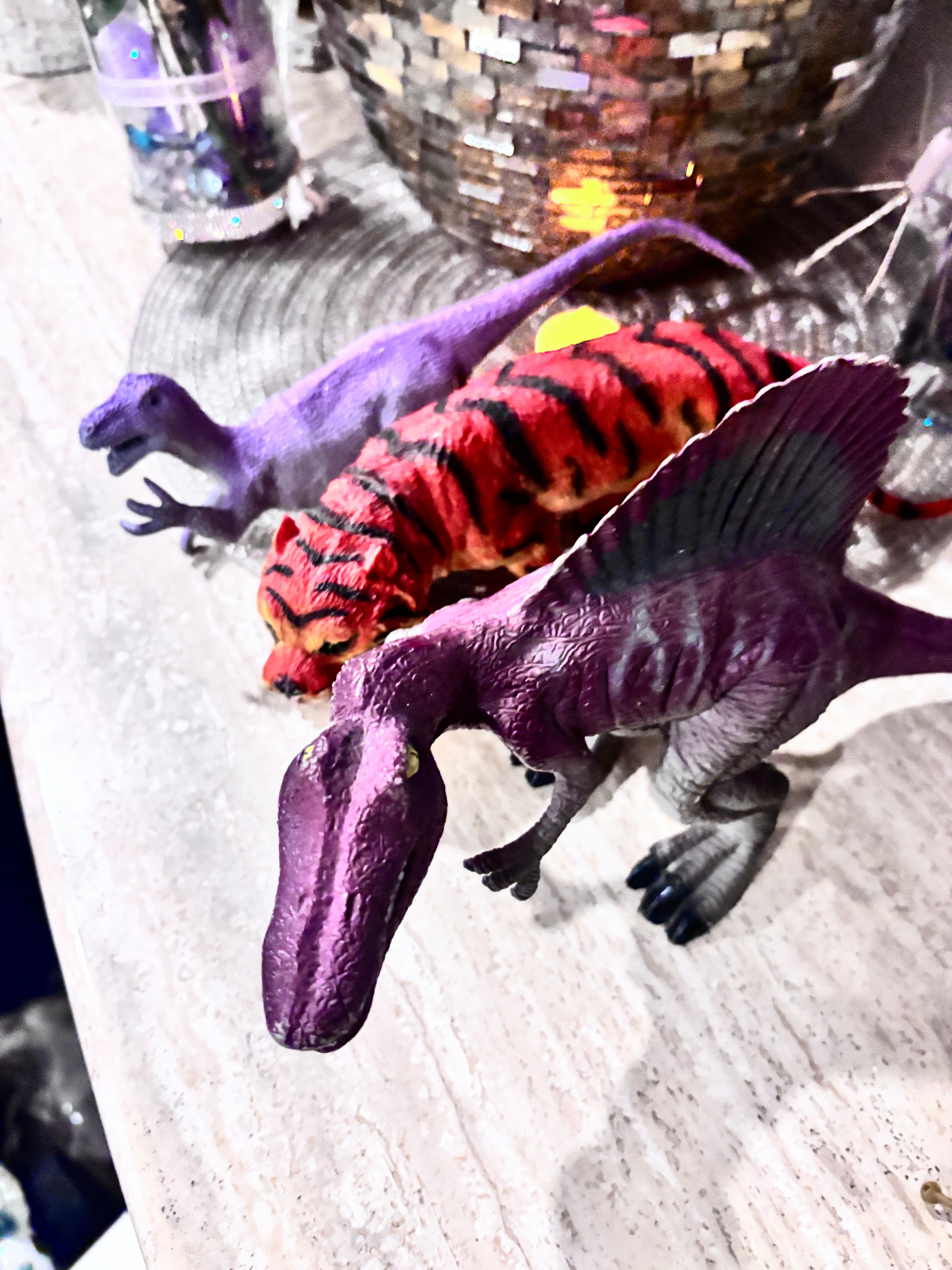 Realistic Toy Animal & Dinosaur Figurines – Tiger & Dinosaur Trio