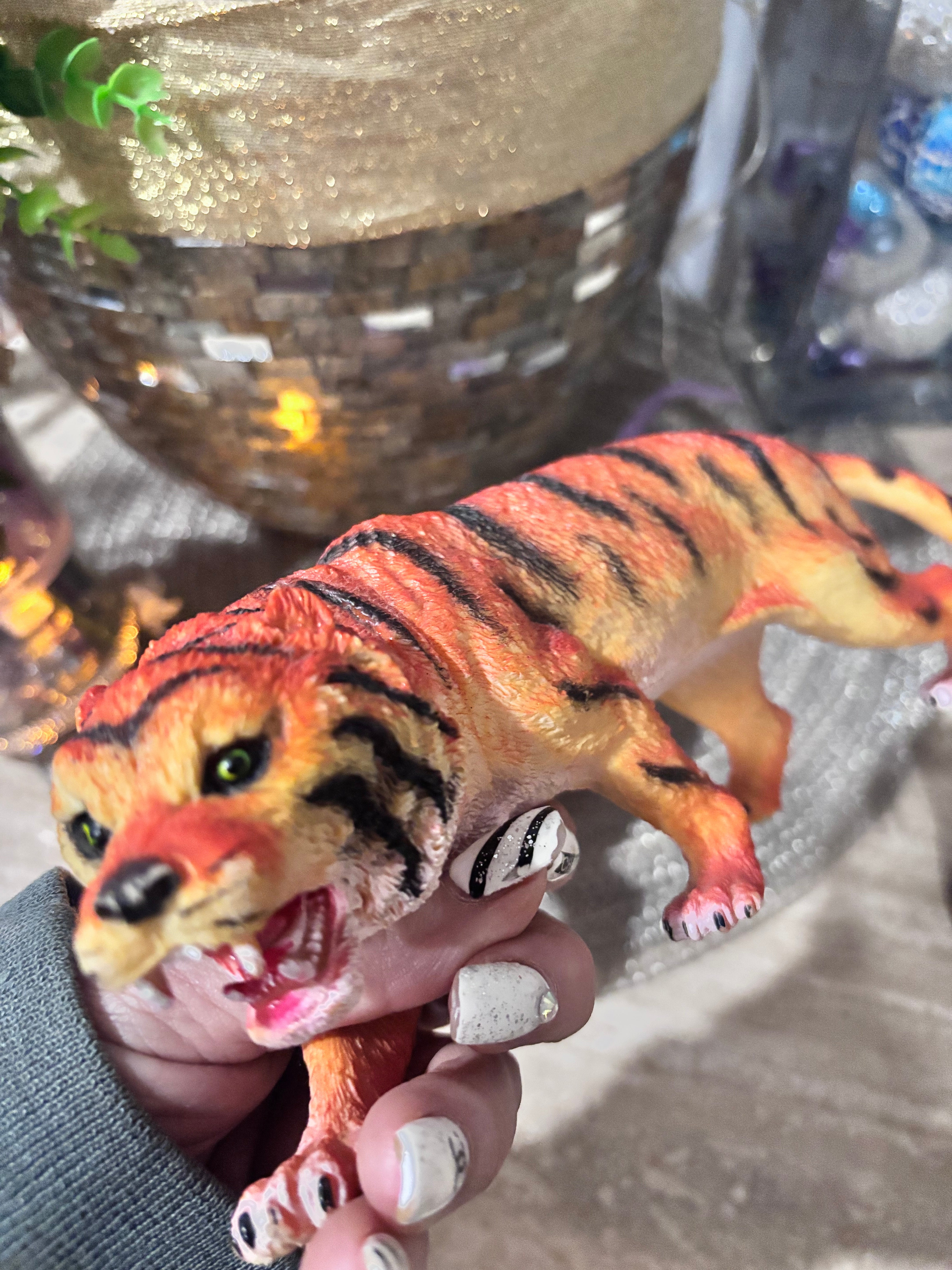 Realistic Toy Animal & Dinosaur Figurines – Tiger & Dinosaur Trio