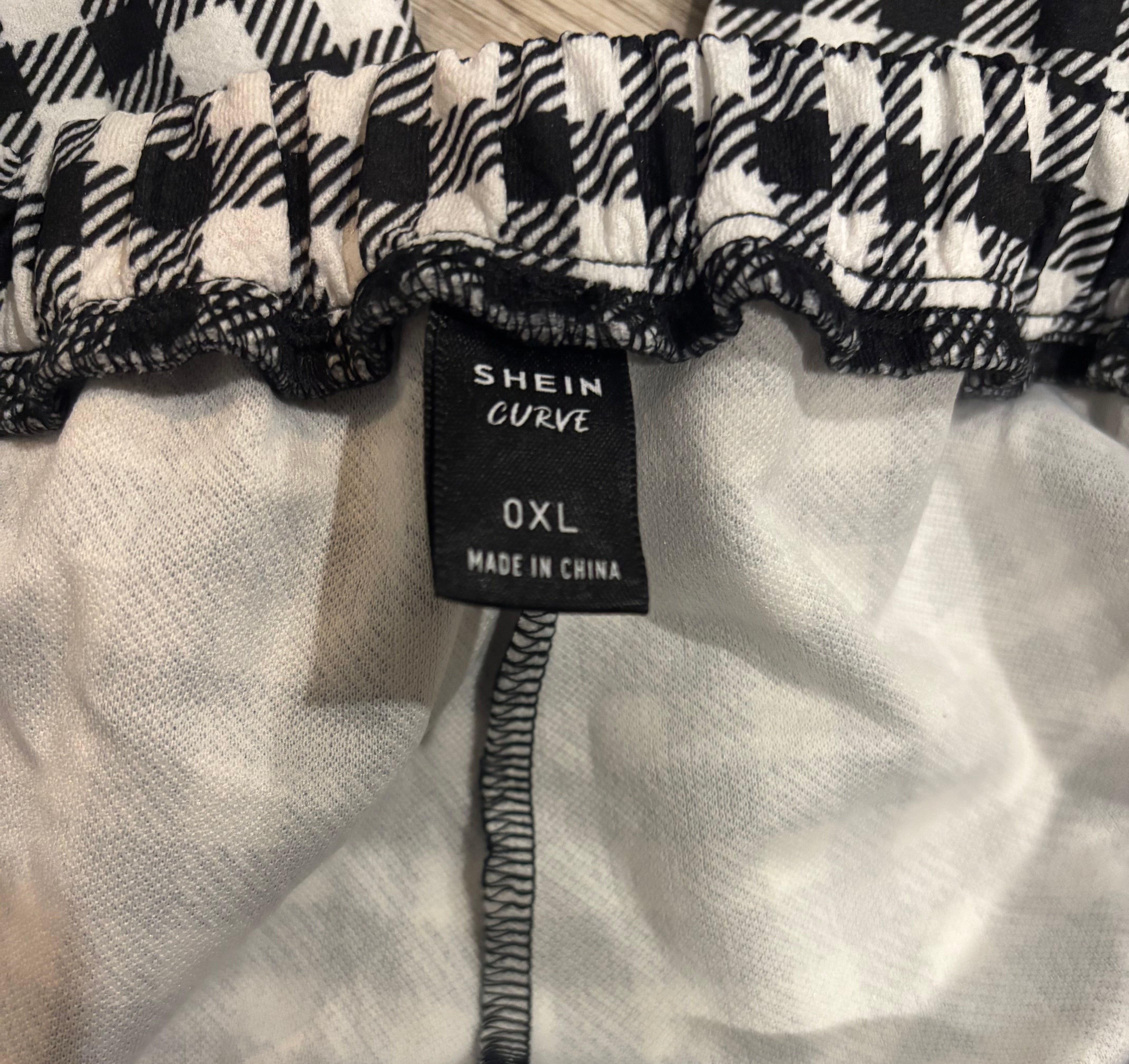 Black White Gingham Overalls 0XL Curve Adjustable Straps Pockets NWOT