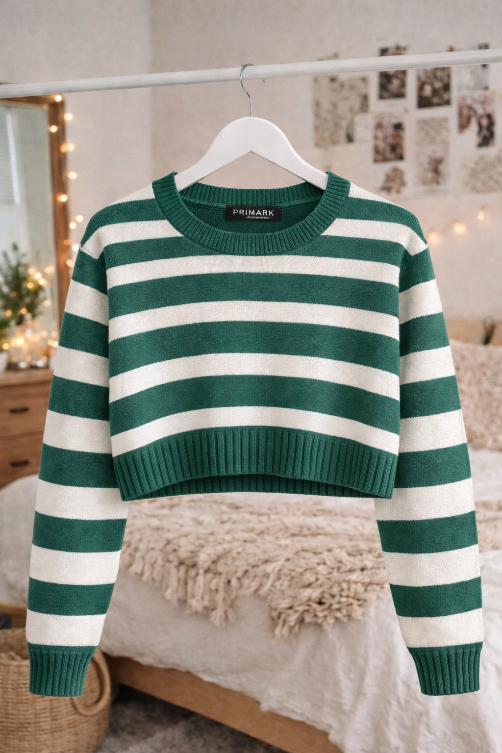Green Tops Bundle – Cropped Sweater + Wrap Halter (2 Pieces)