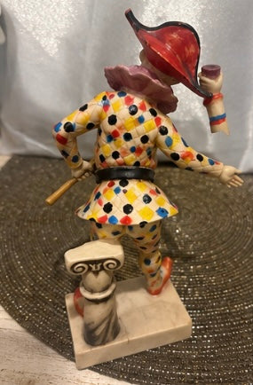 VINTAGE ITALIAN HARLEQUIN JESTER & CLOWN FIGURINES – HAND PAINTED MADE IN ITALY