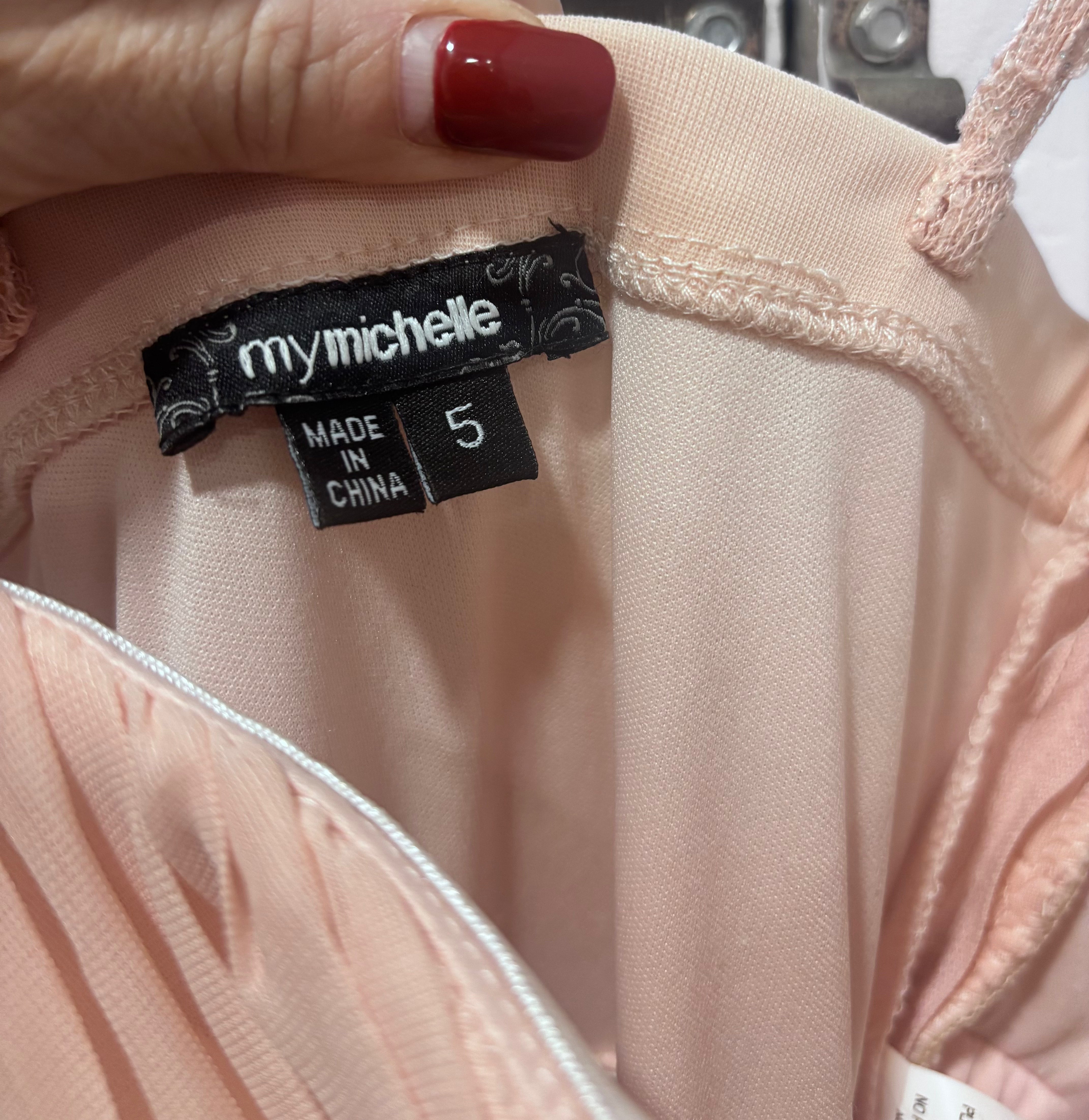 My Michelle Pink Sweetheart Lace Gown – Size 5