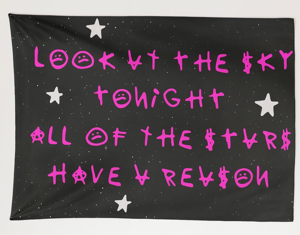 Lil Peep "Look at the Sky
Tonight" Wall tapestry/ wall decor. 3 feet by 5 feet