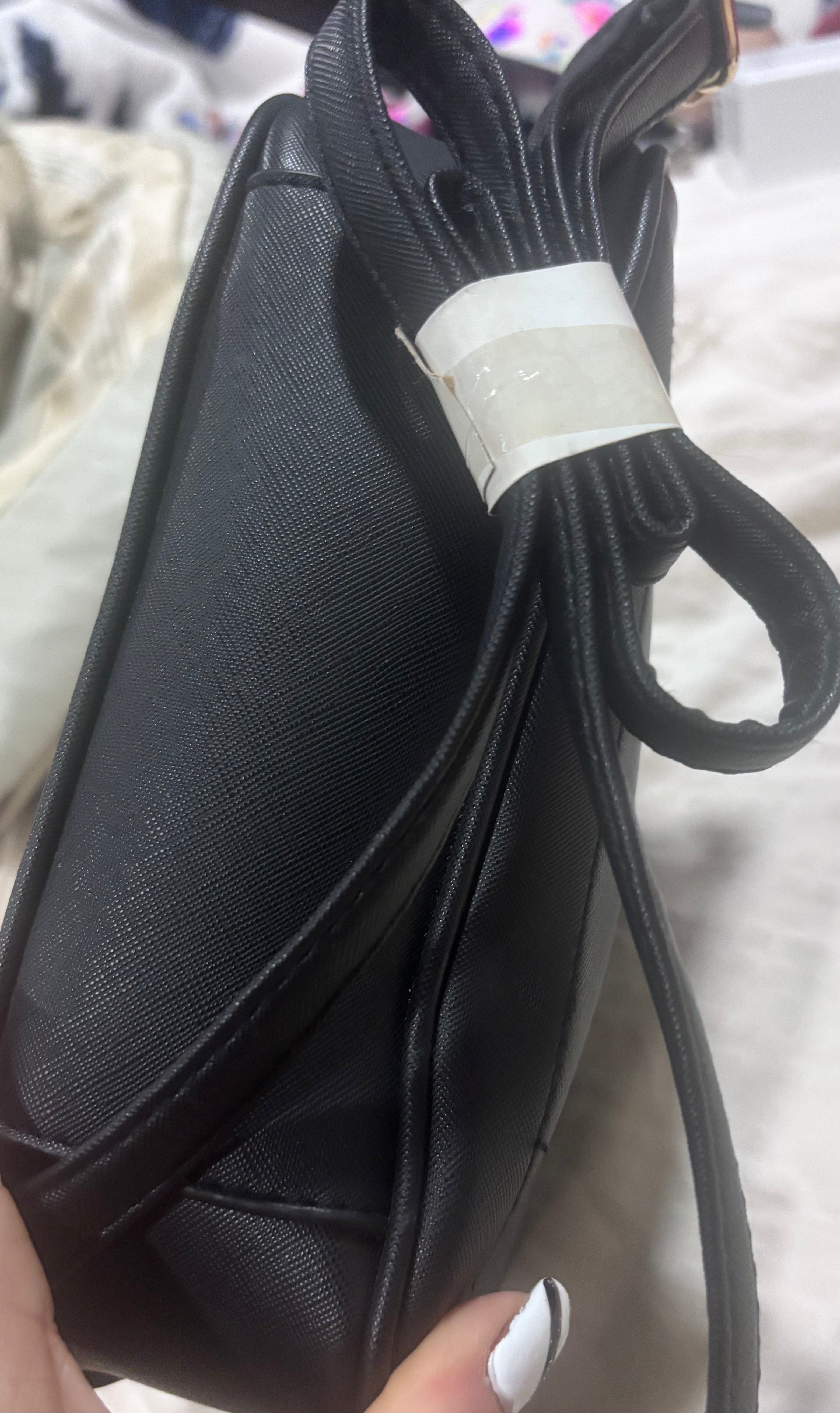 Chic Black Bundle – Adorable NEW Crossbody Bag + NEW Rhinestone Bangle Bracelet